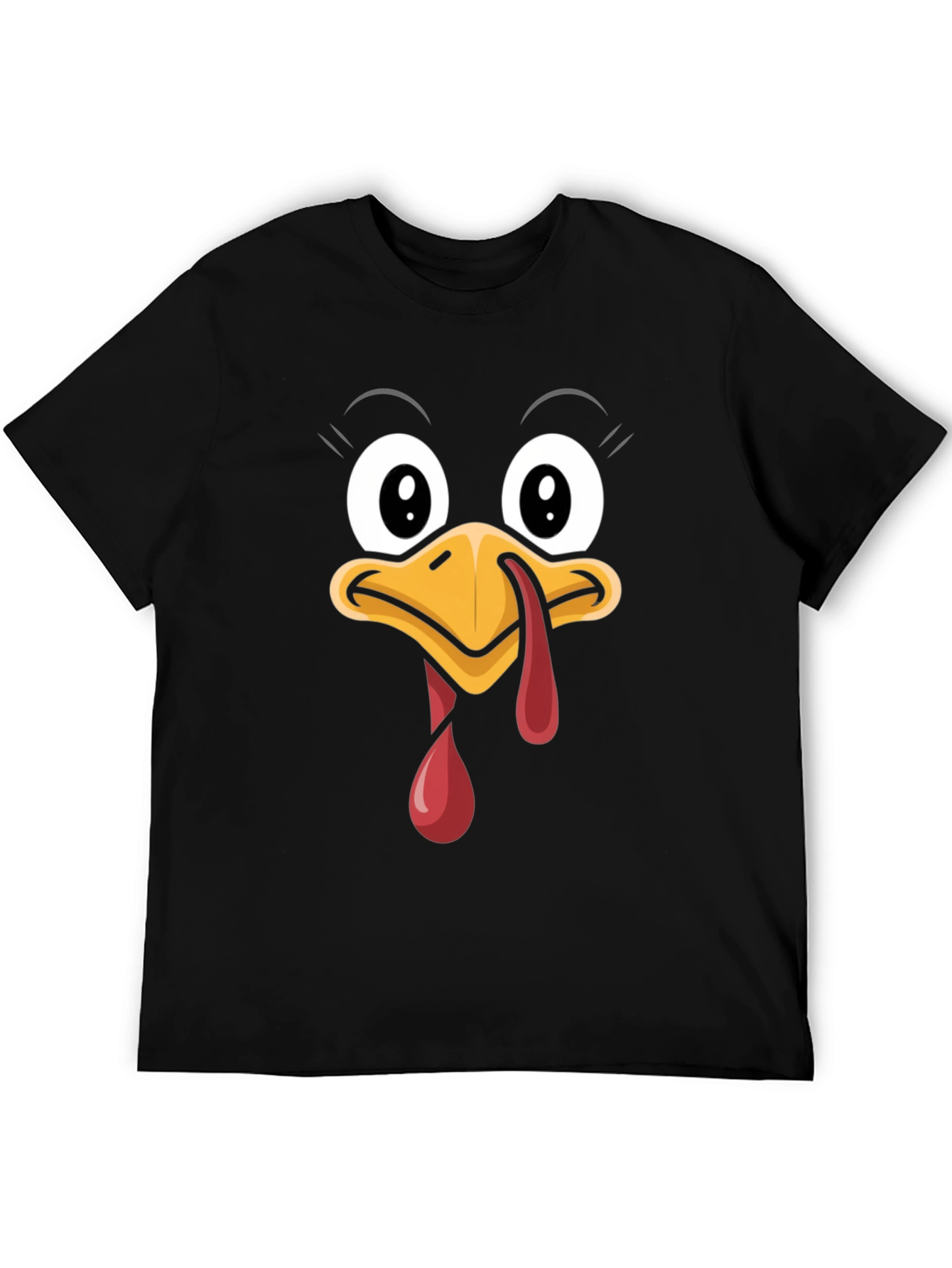 Funny Thanksgiving Turkey Face Graphic Tee