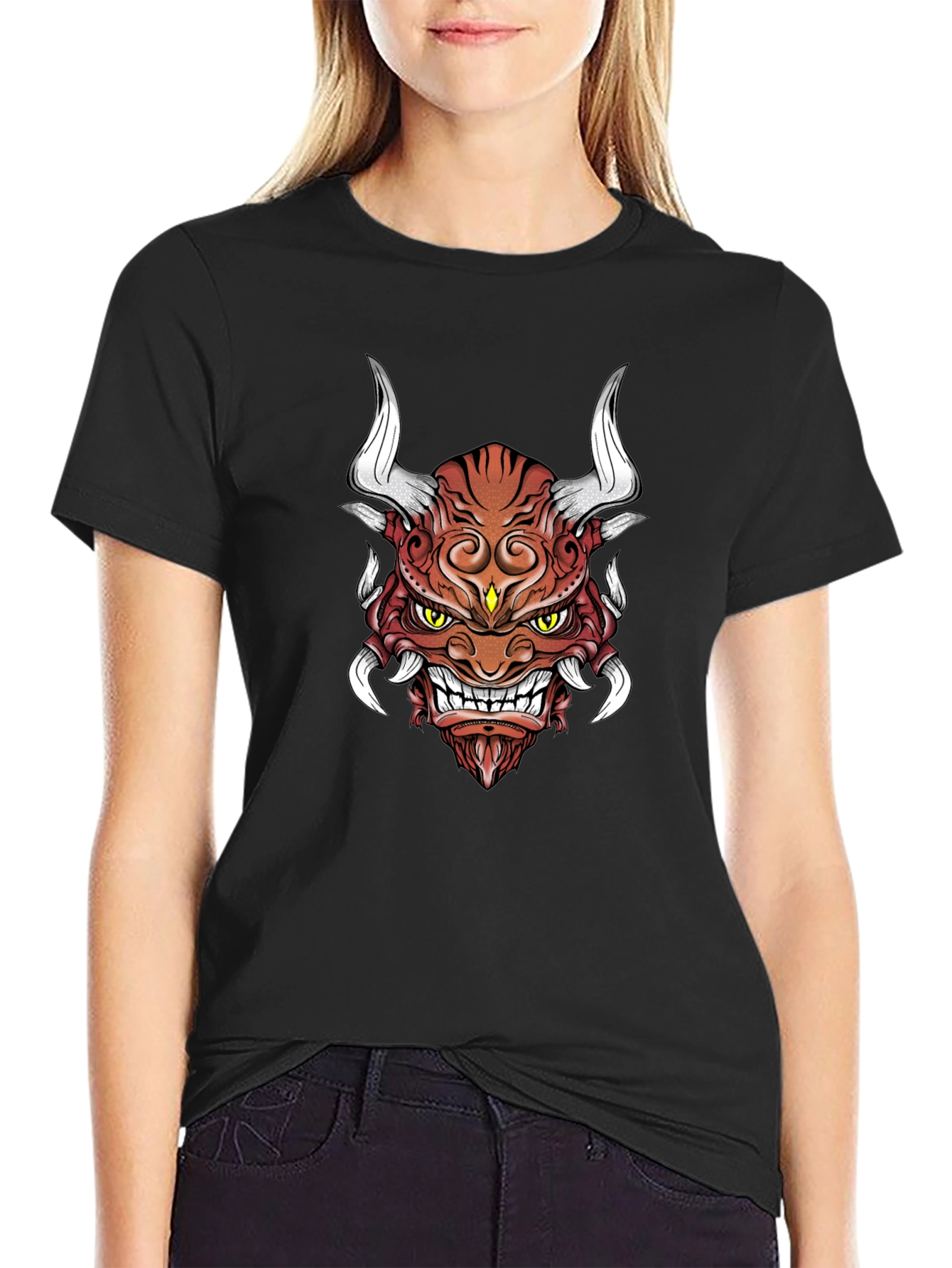 Demon Oni Mask Graphic T-Shirt