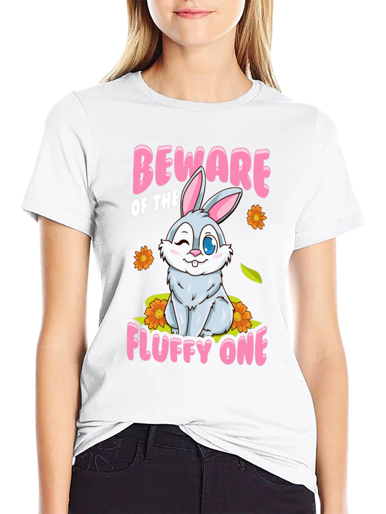 Beware of the Fluffy One Bunny T-Shirt