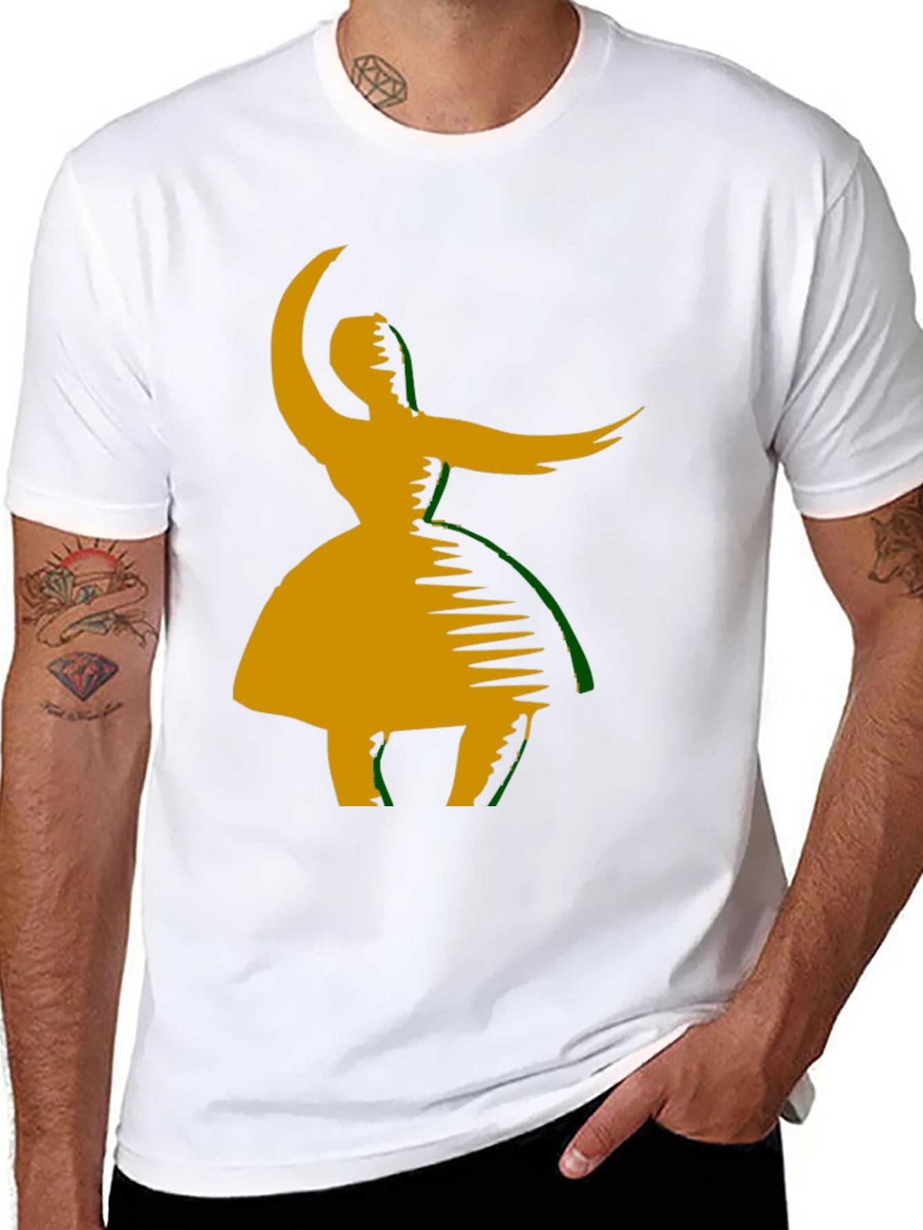Dance Silhouette Graphic Tee - Black Cotton Blend