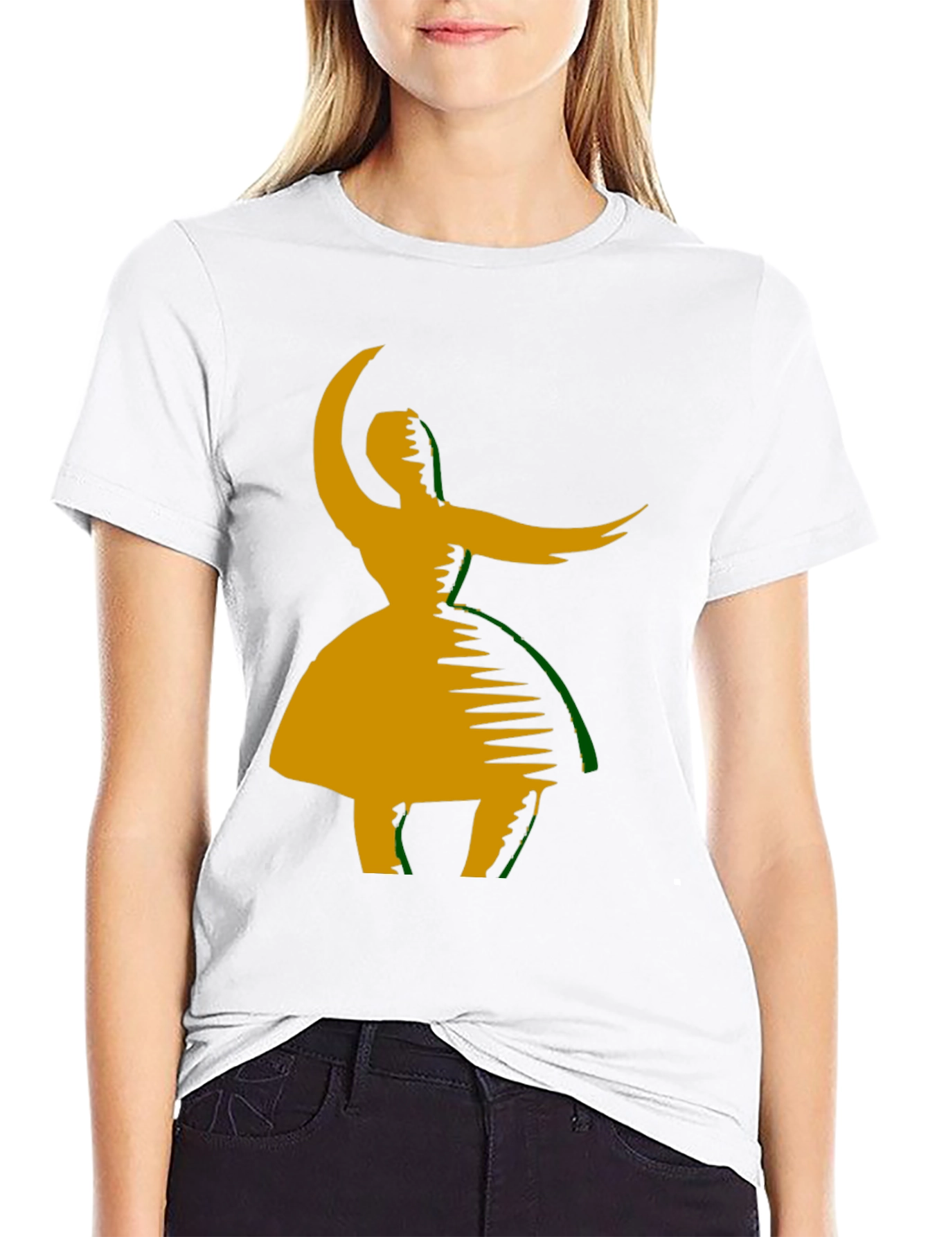 Dance Silhouette Graphic Tee - Black Cotton Blend