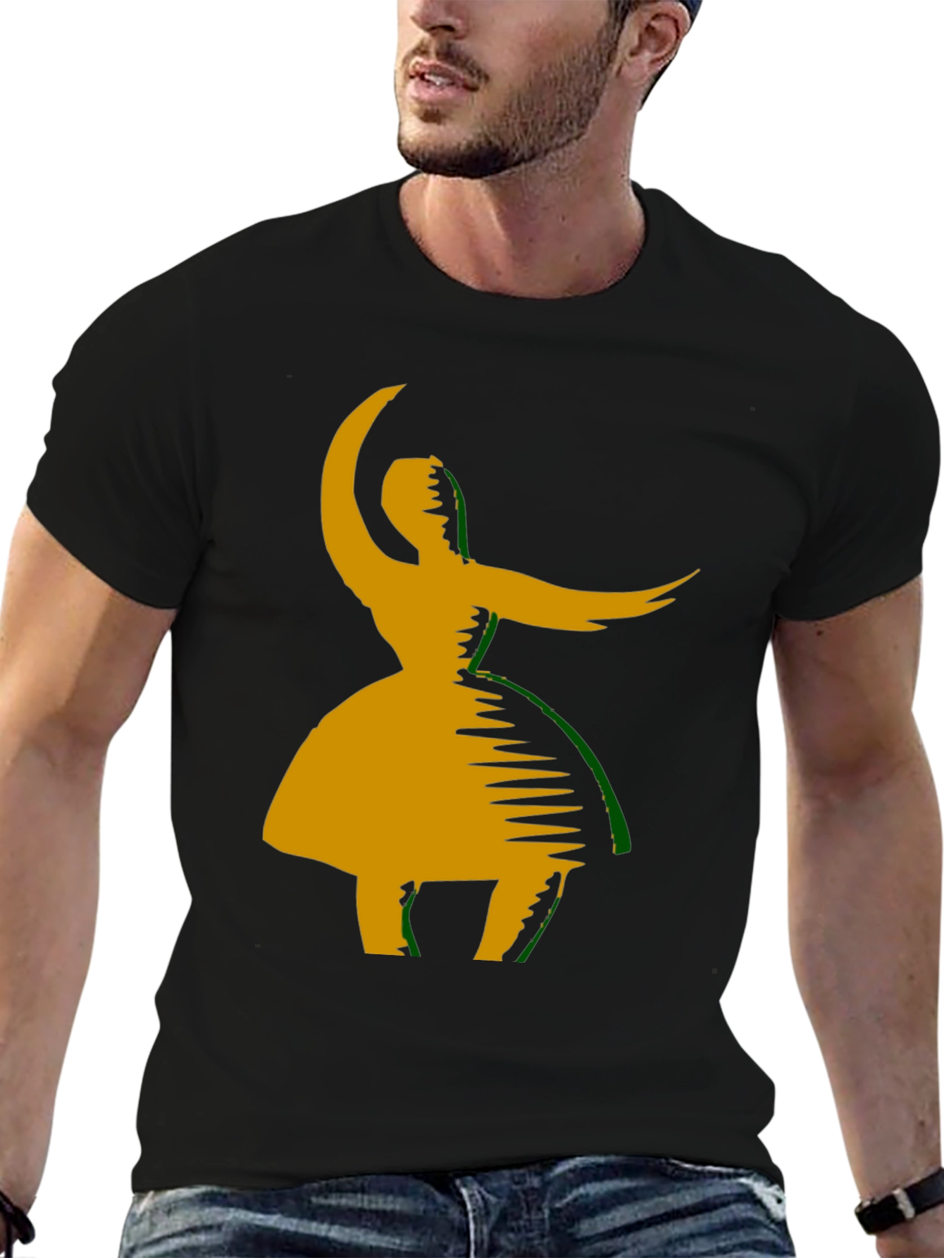 Dance Silhouette Graphic Tee - Black Cotton Blend