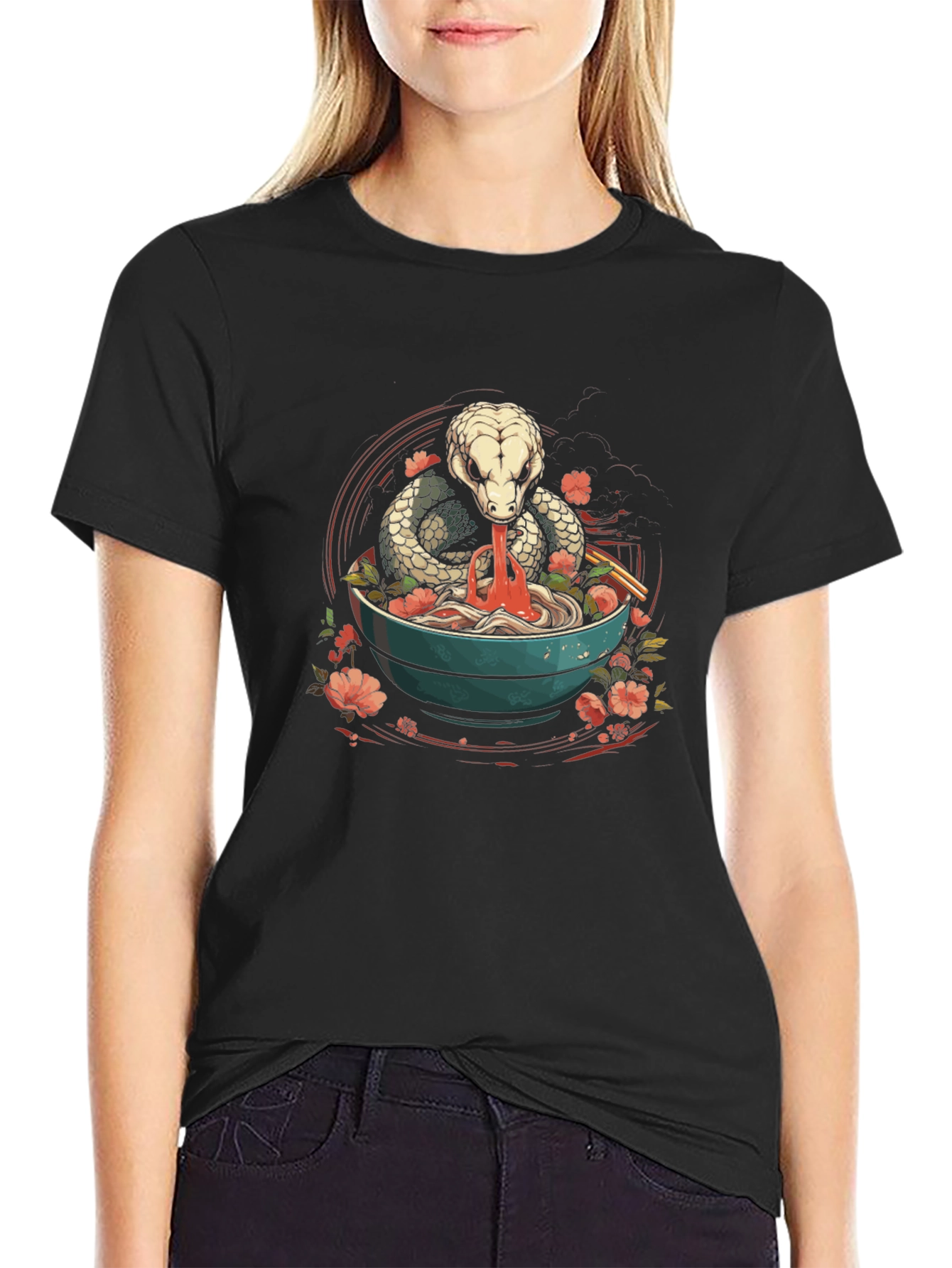 Snake Ramen T-Shirt - Unique Graphic Tee