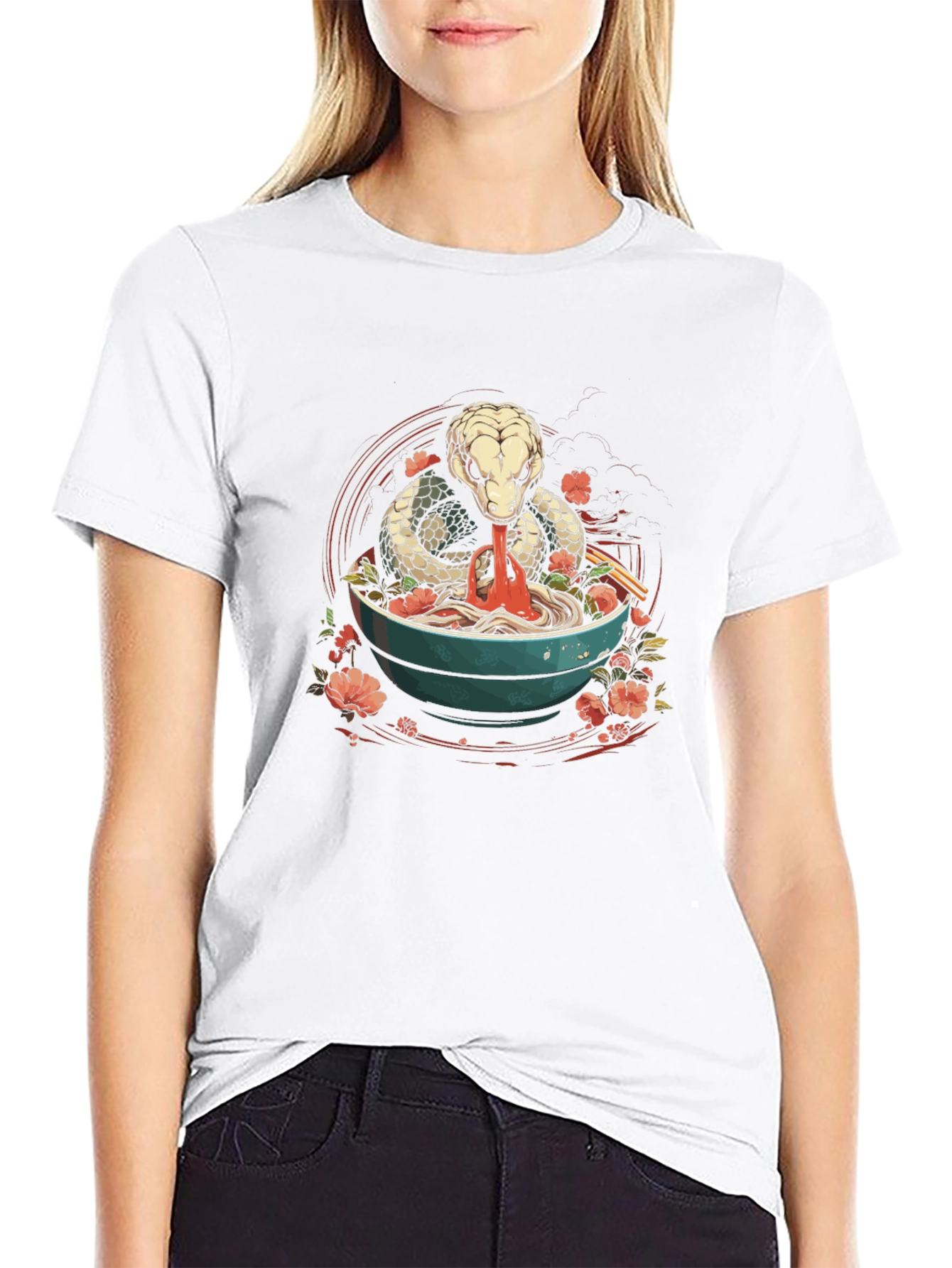 Snake Ramen T-Shirt - Unique Graphic Tee