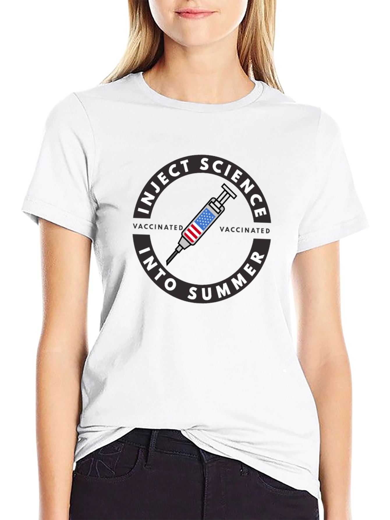 Inject Science Into Summer Vaccinated Graphic T-Shirt