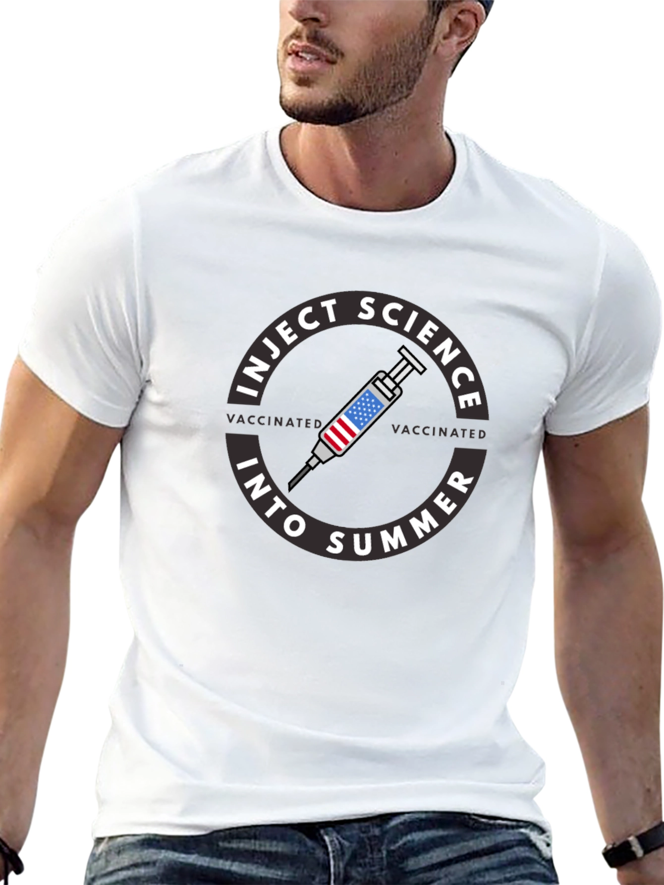 Inject Science Into Summer Vaccinated Graphic T-Shirt