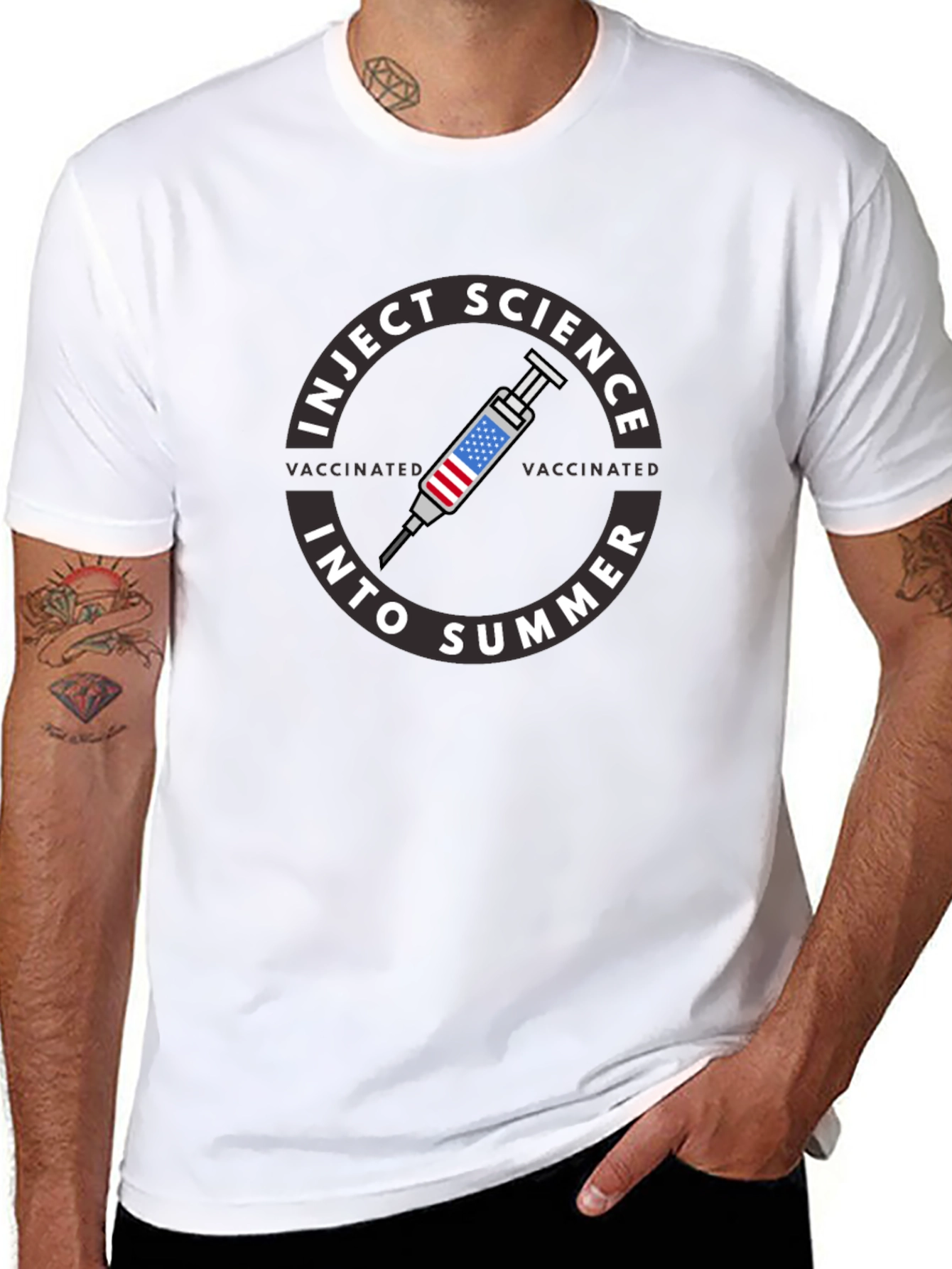Inject Science Into Summer Vaccinated Graphic T-Shirt