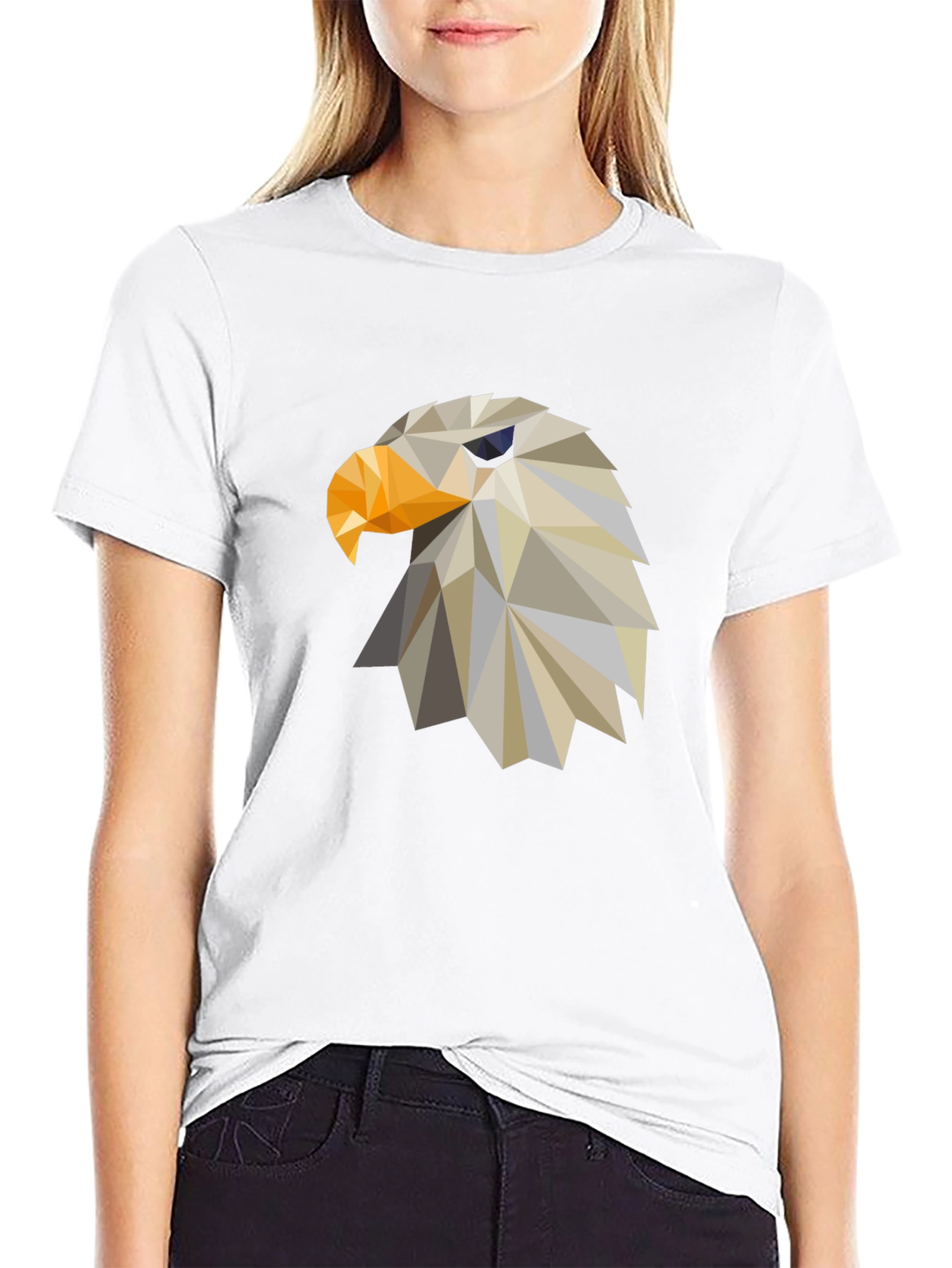 Geometric Eagle Graphic Tee - Stylish Black Shirt