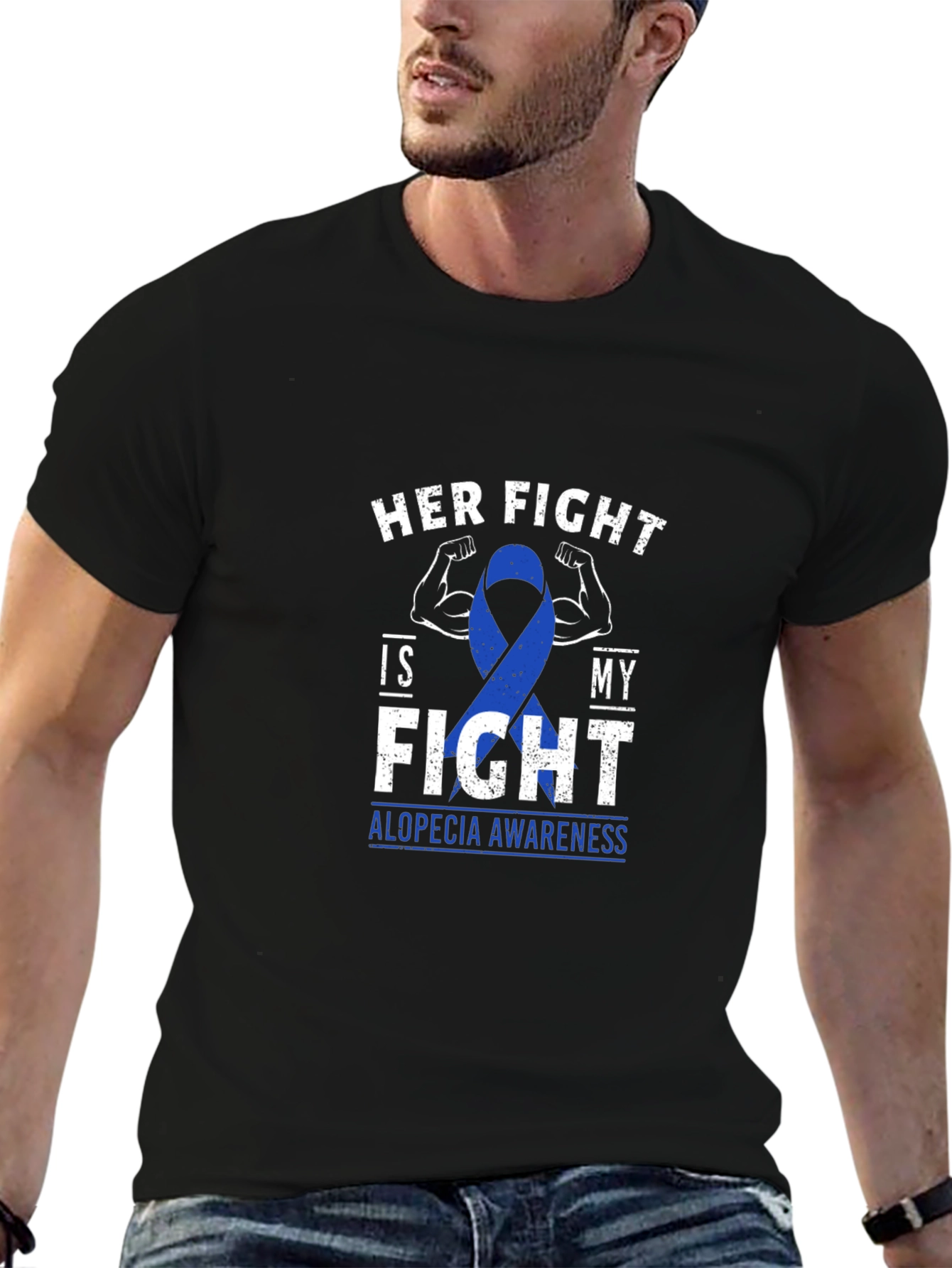 Alopecia Awareness T-Shirt - Her Fight Is My Fight
