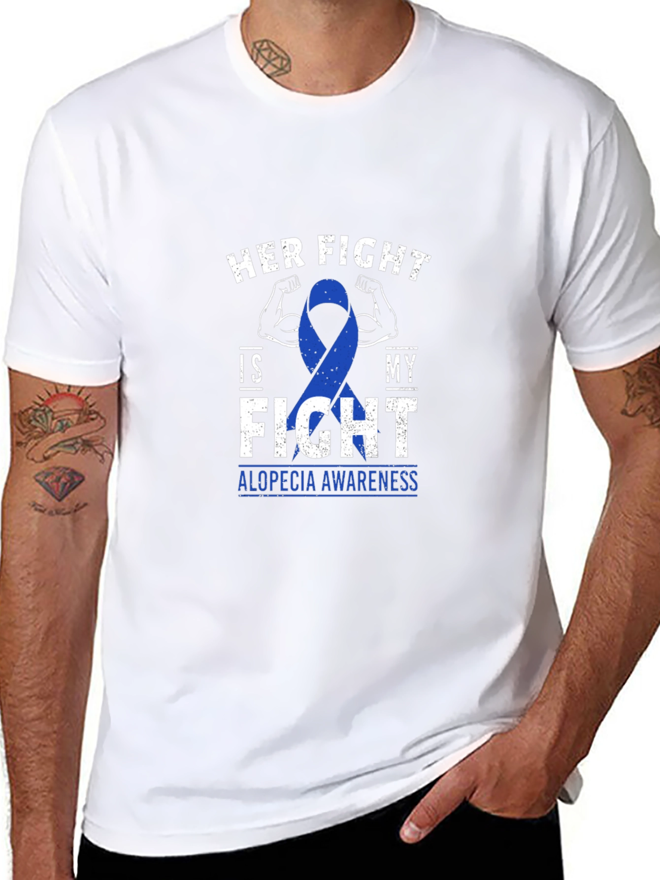 Alopecia Awareness T-Shirt - Her Fight Is My Fight