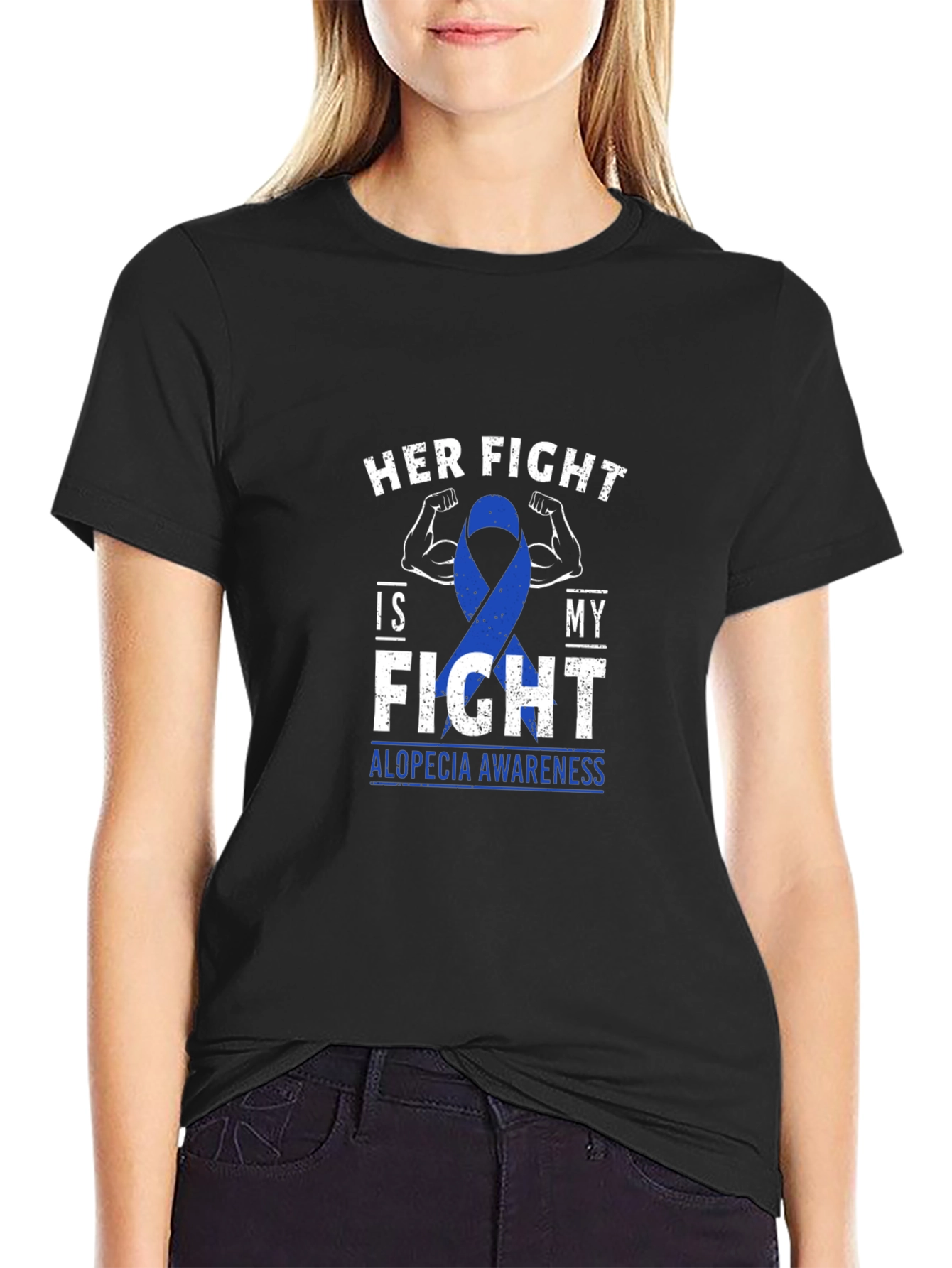 Alopecia Awareness T-Shirt - Her Fight Is My Fight