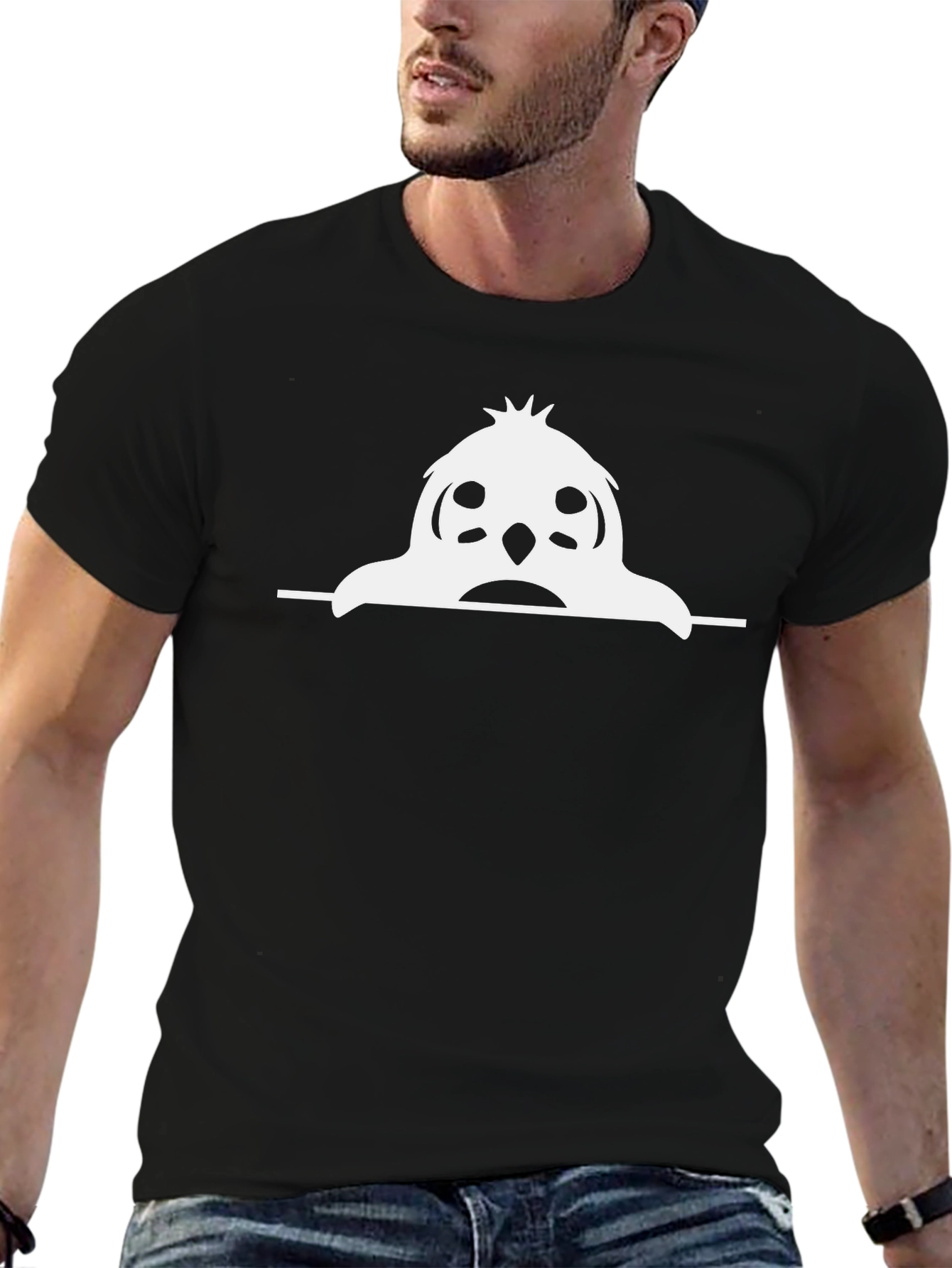 Funny Cartoon Owl T-Shirt - Mens Black Tee
