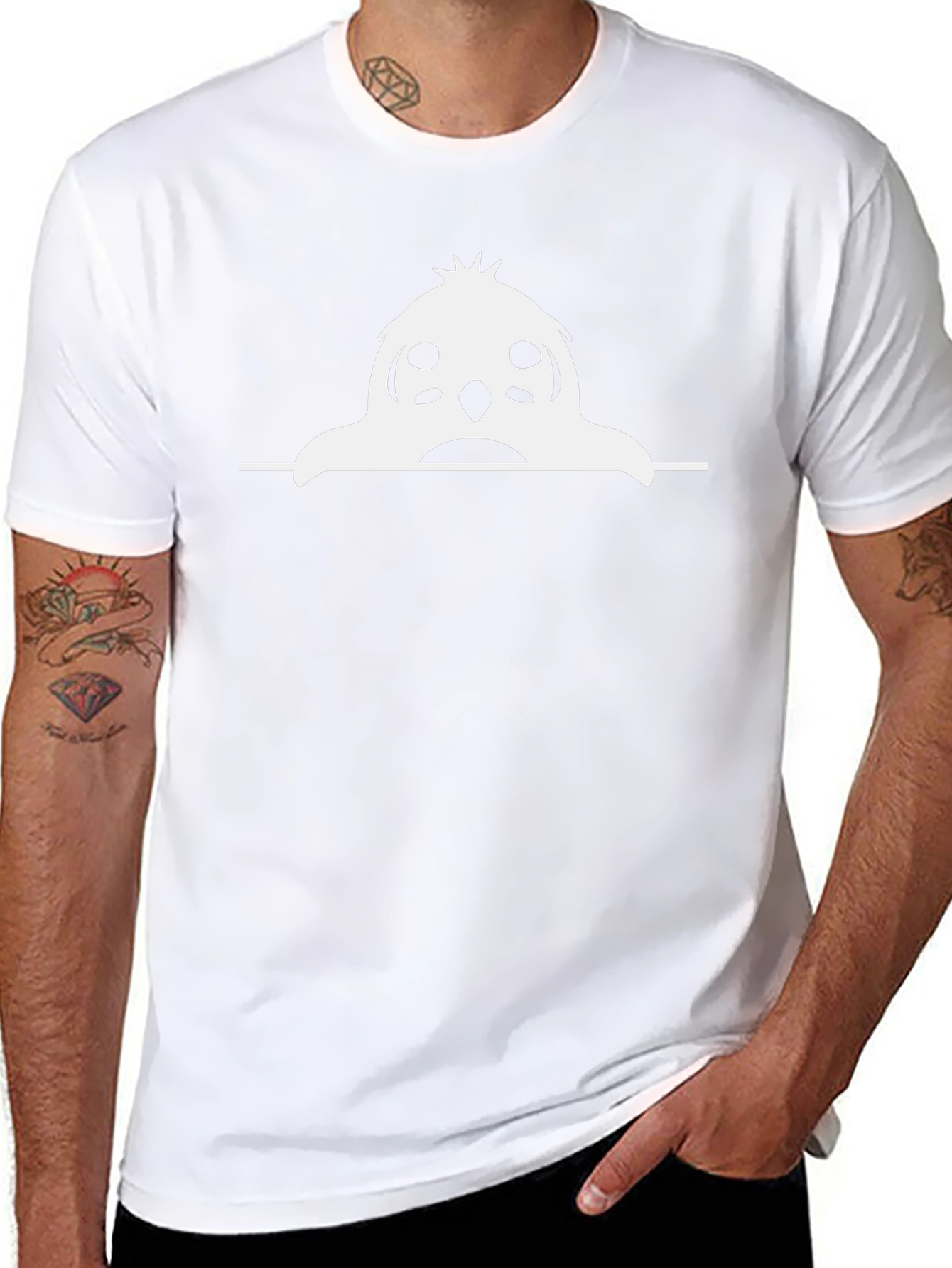 Funny Cartoon Owl T-Shirt - Mens Black Tee