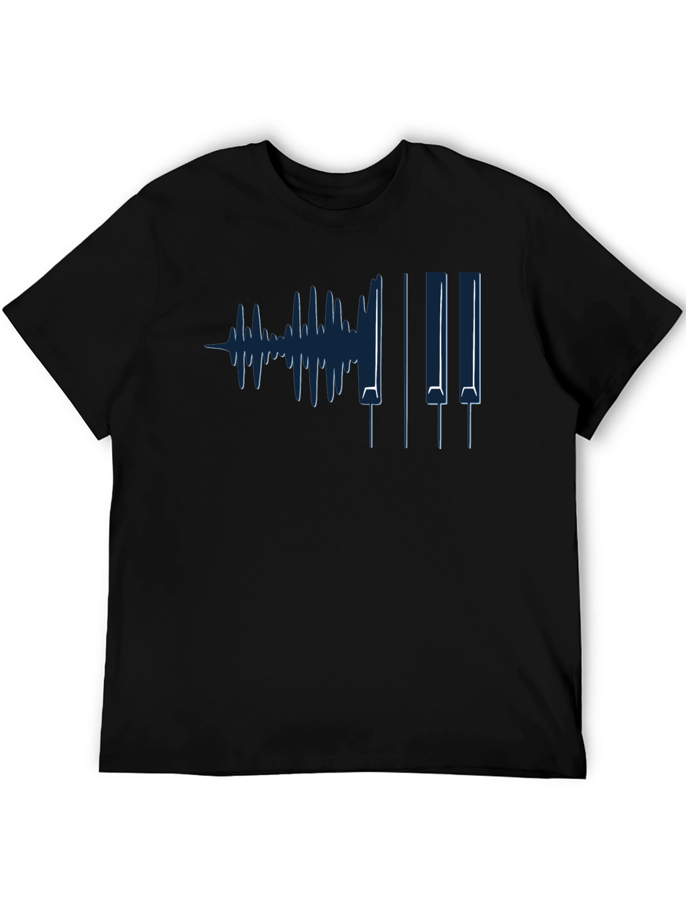 Music Waveform Piano Keys Graphic Tee