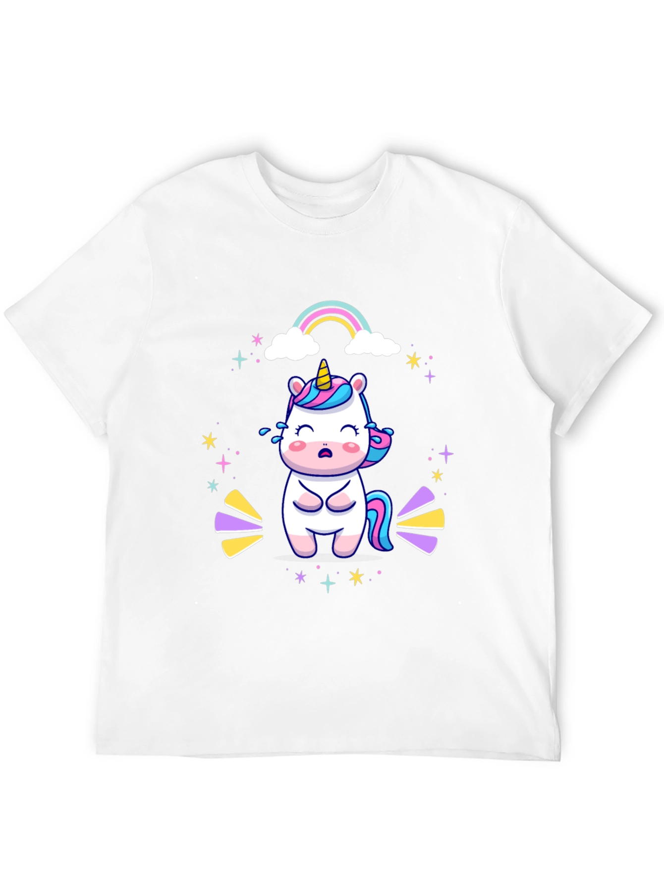 Unicorn Rainbow Graphic Tee - Black