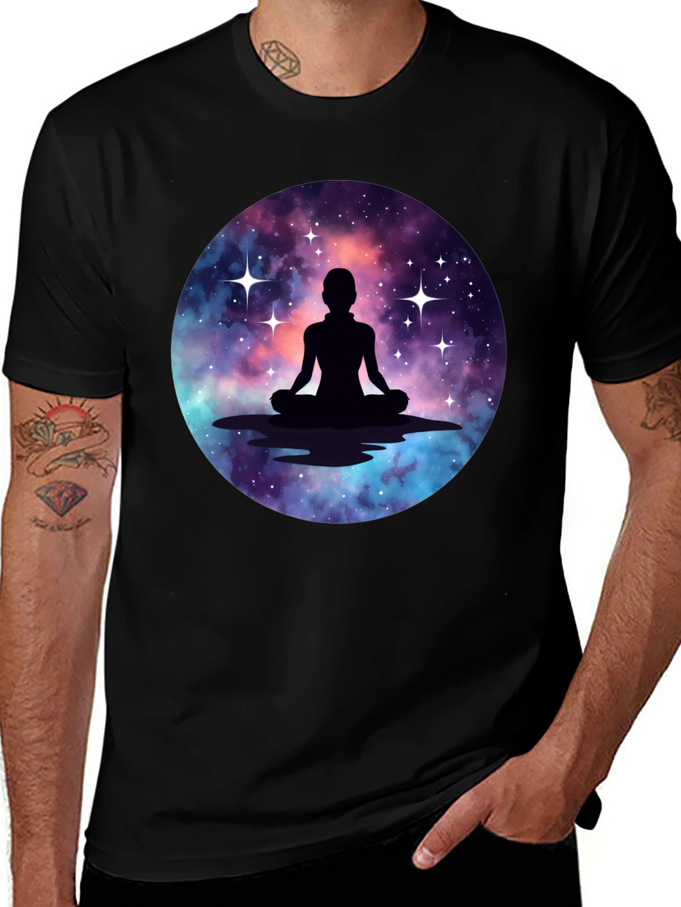 Cosmic Meditation T-Shirt - Celestial Harmony