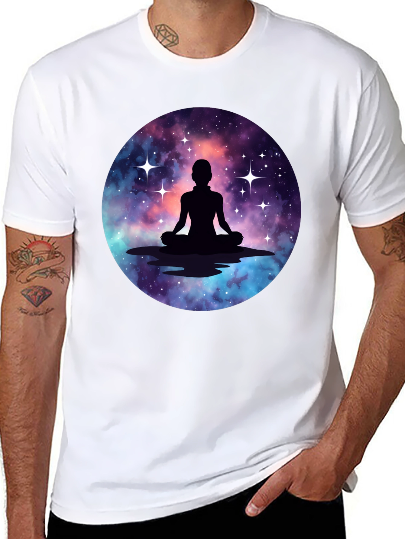 Cosmic Meditation T-Shirt - Celestial Harmony
