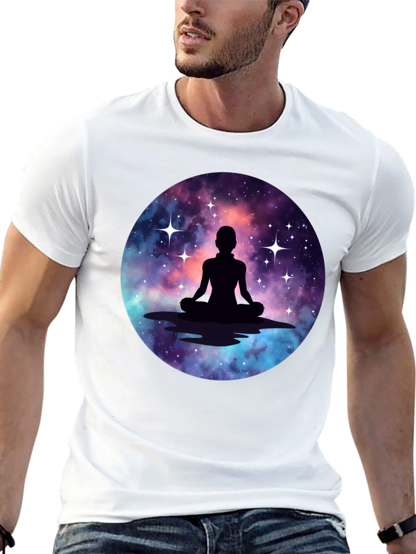 Cosmic Meditation T-Shirt - Celestial Harmony