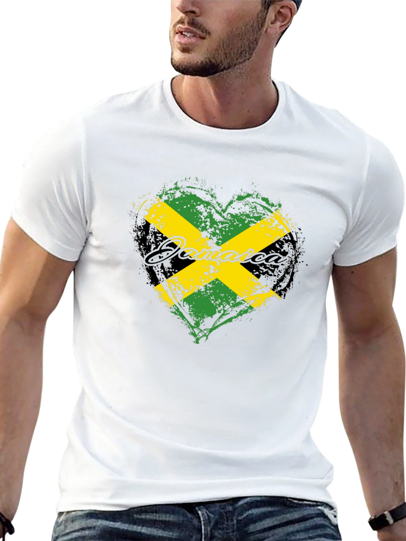 Jamaica Flag Heart T-Shirt