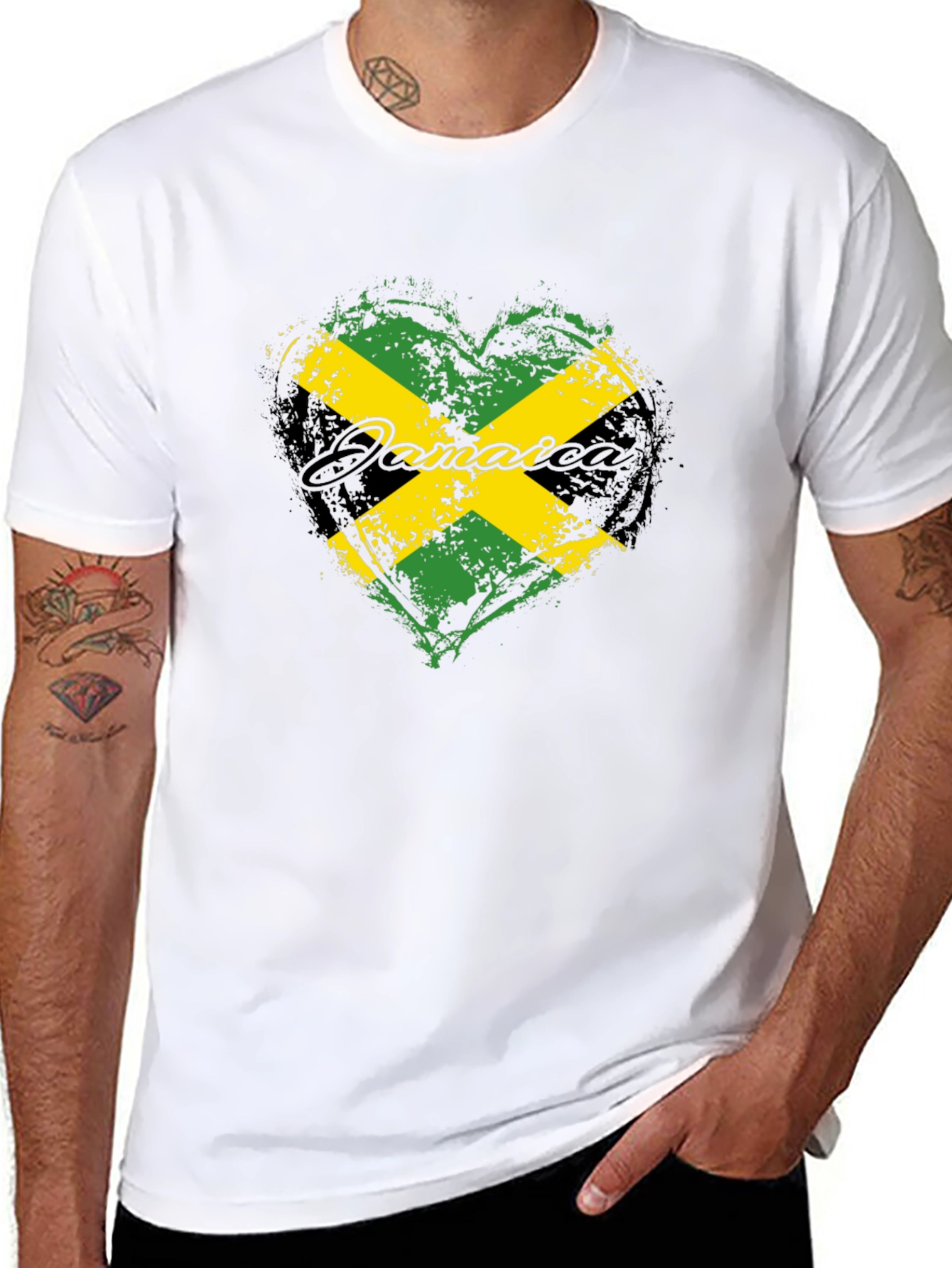Jamaica Flag Heart T-Shirt