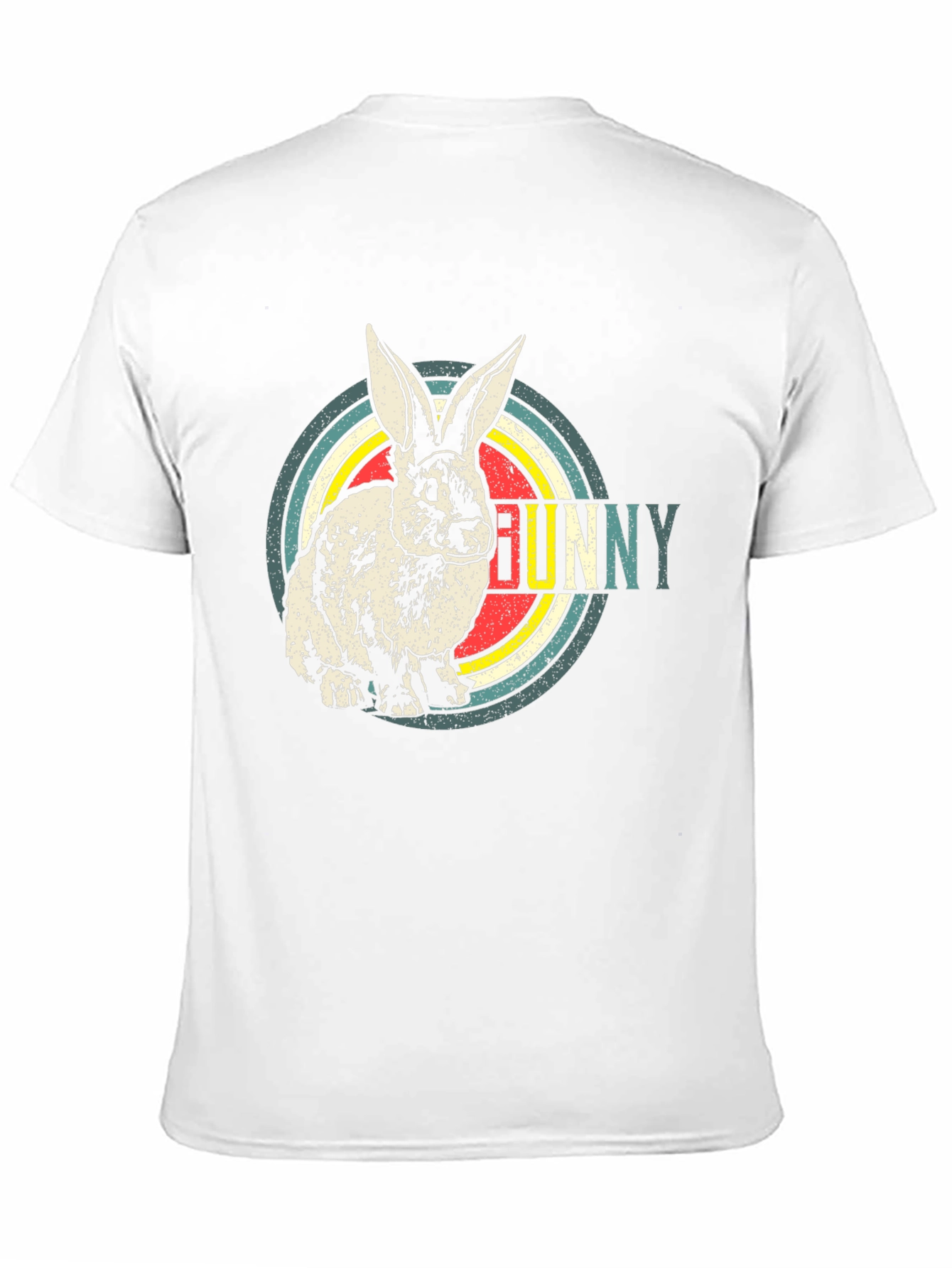 Retro Bunny Graphic T-Shirt - Mens Black Cotton Tee