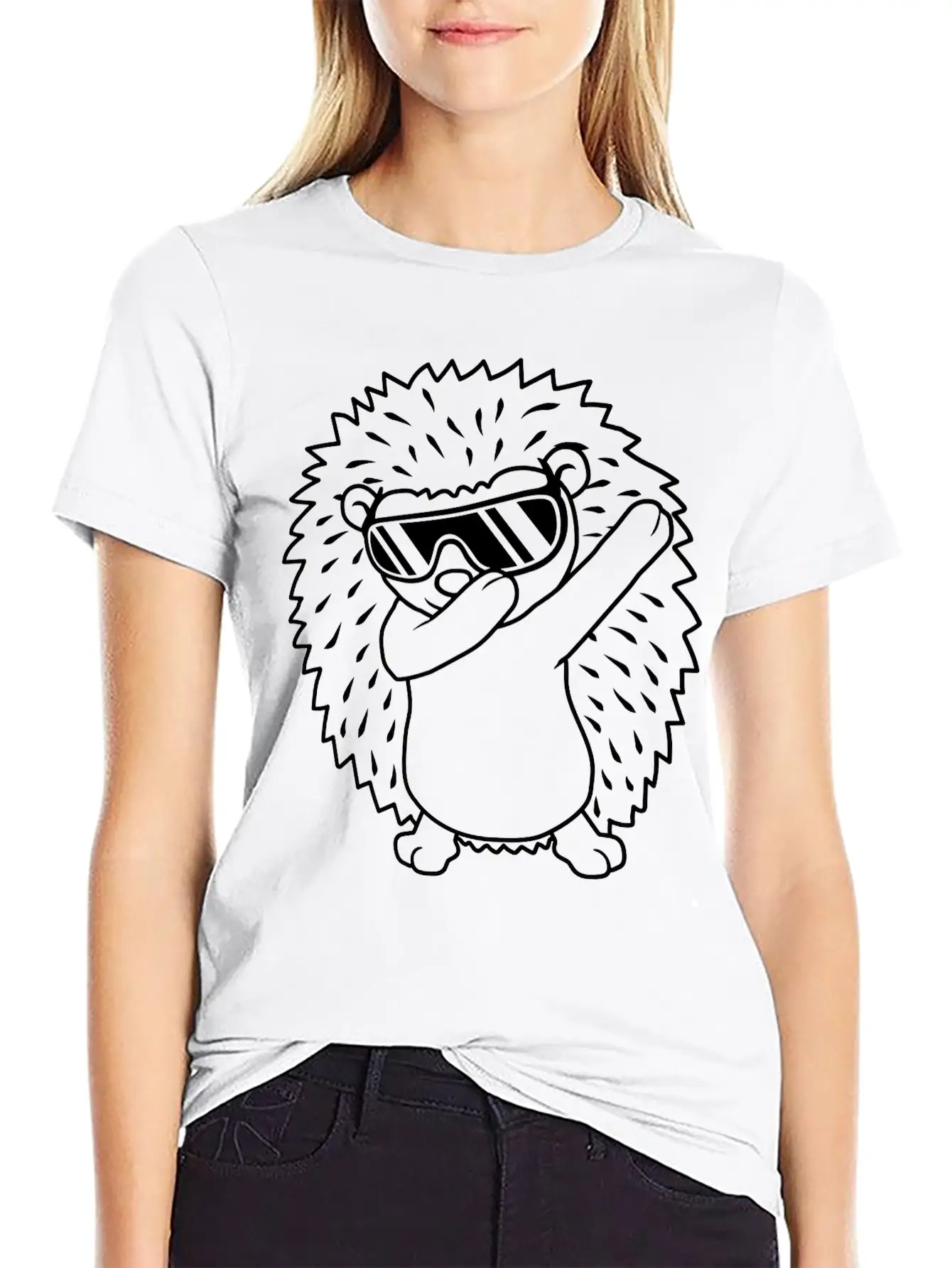 Dabbing Hedgehog Dab Dance Comfortable Minimalist Graphic Tee – Summer Style Essential