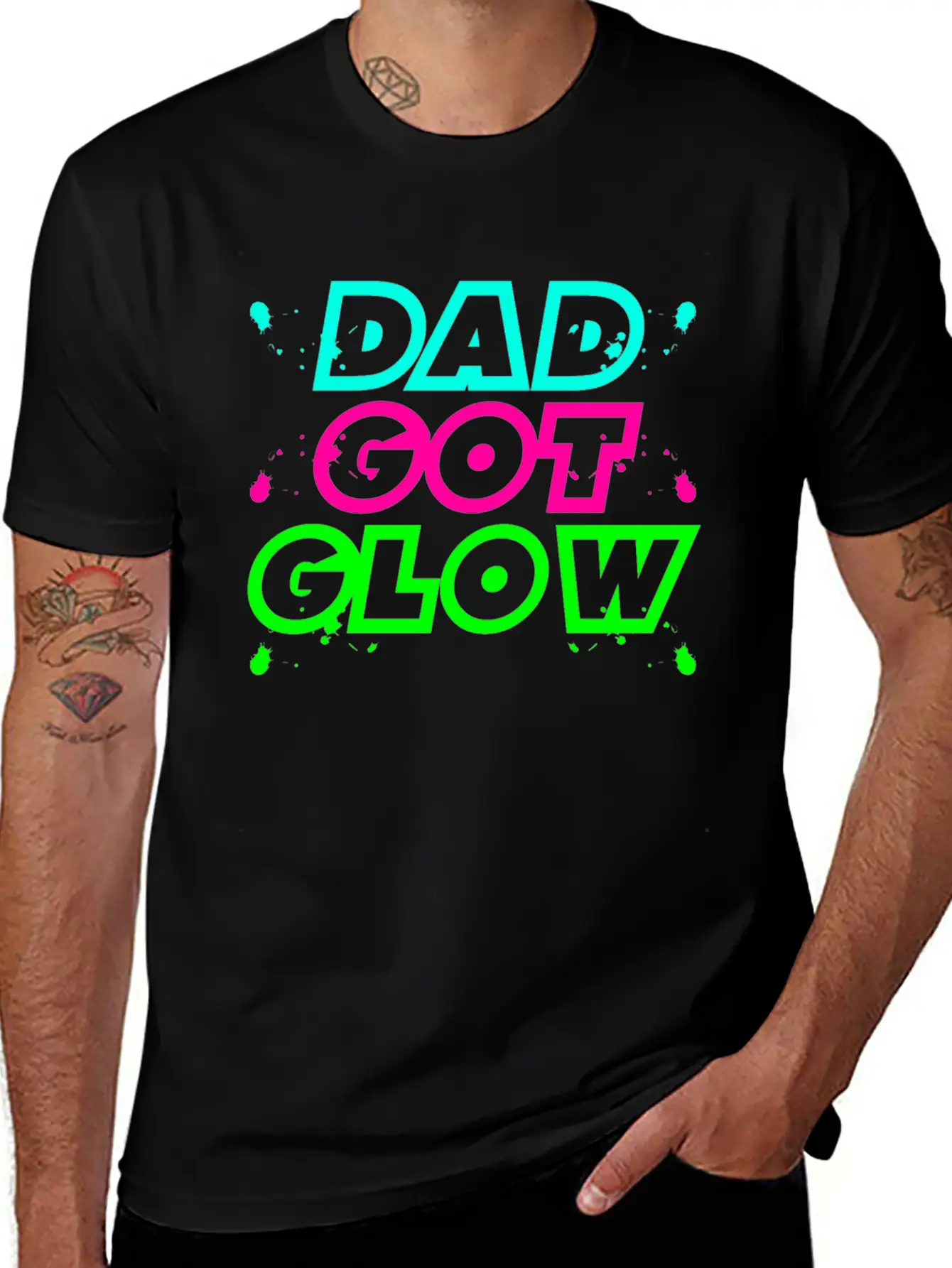 Dad Got Glow Paint Splatter Neon Glowing Effect Comfortable Minimalist Graphic Tee – Summer Style Essential