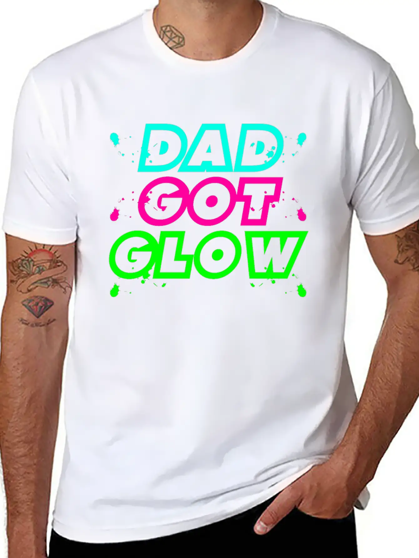 Dad Got Glow Paint Splatter Neon Glowing Effect Comfortable Minimalist Graphic Tee – Summer Style Essential