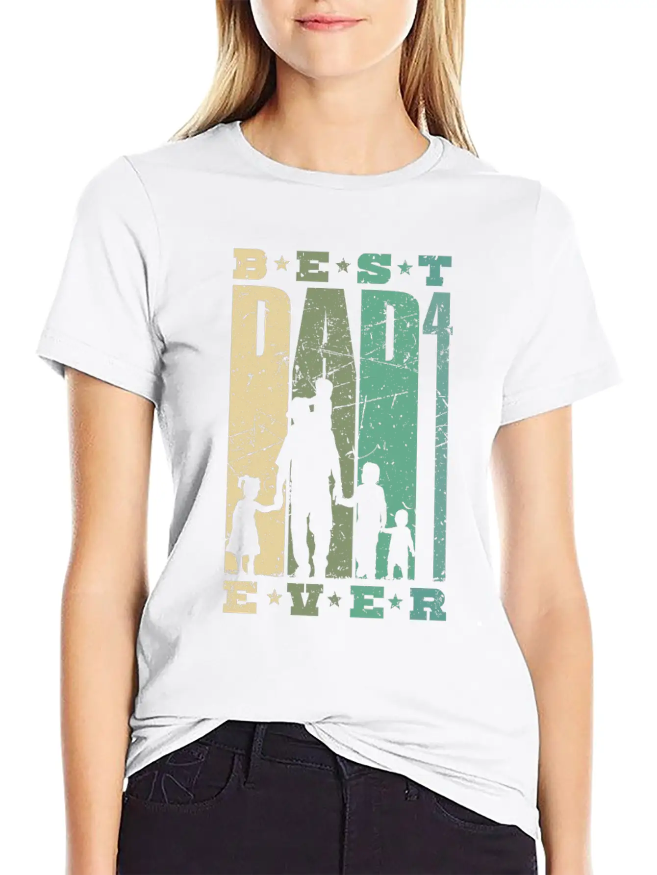 Dad High 4 Father 4 Children Quadruple Dad Gift Unisex Short Sleeve Soft Cotton T-Shirt – Casual Everyday Wear