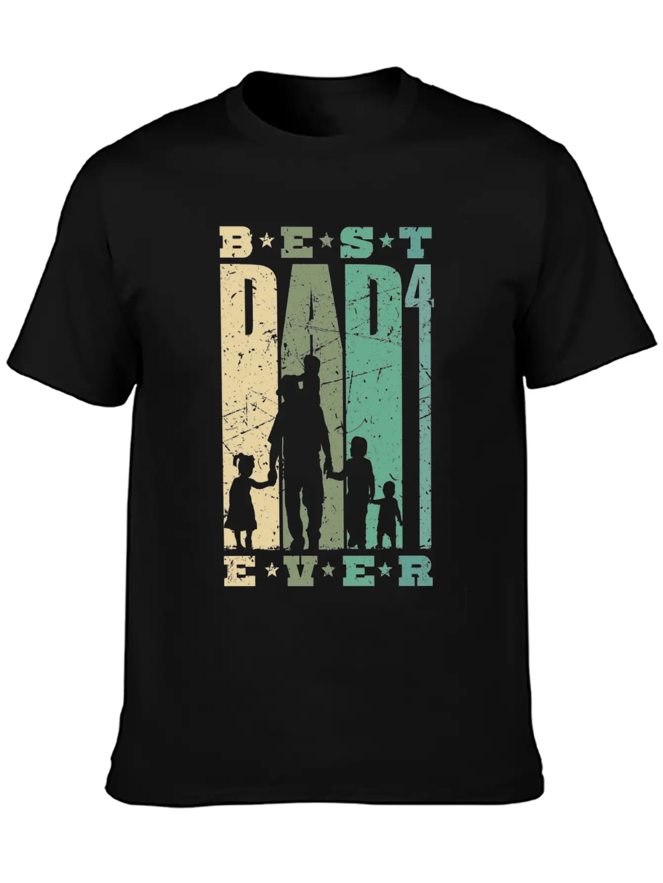 Dad High 4 Father 4 Children Quadruple Dad Gift Unisex Short Sleeve Soft Cotton T-Shirt – Casual Everyday Wear
