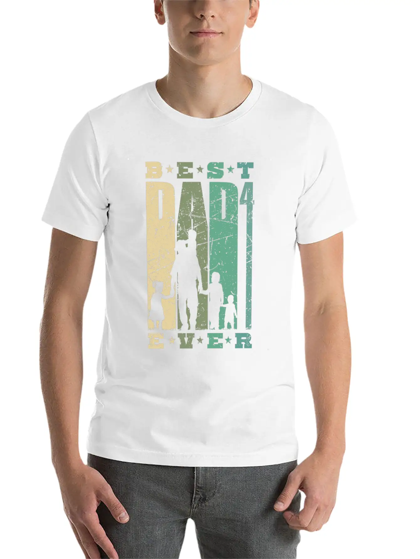 Dad High 4 Father 4 Children Quadruple Dad Gift Unisex Short Sleeve Soft Cotton T-Shirt – Casual Everyday Wear