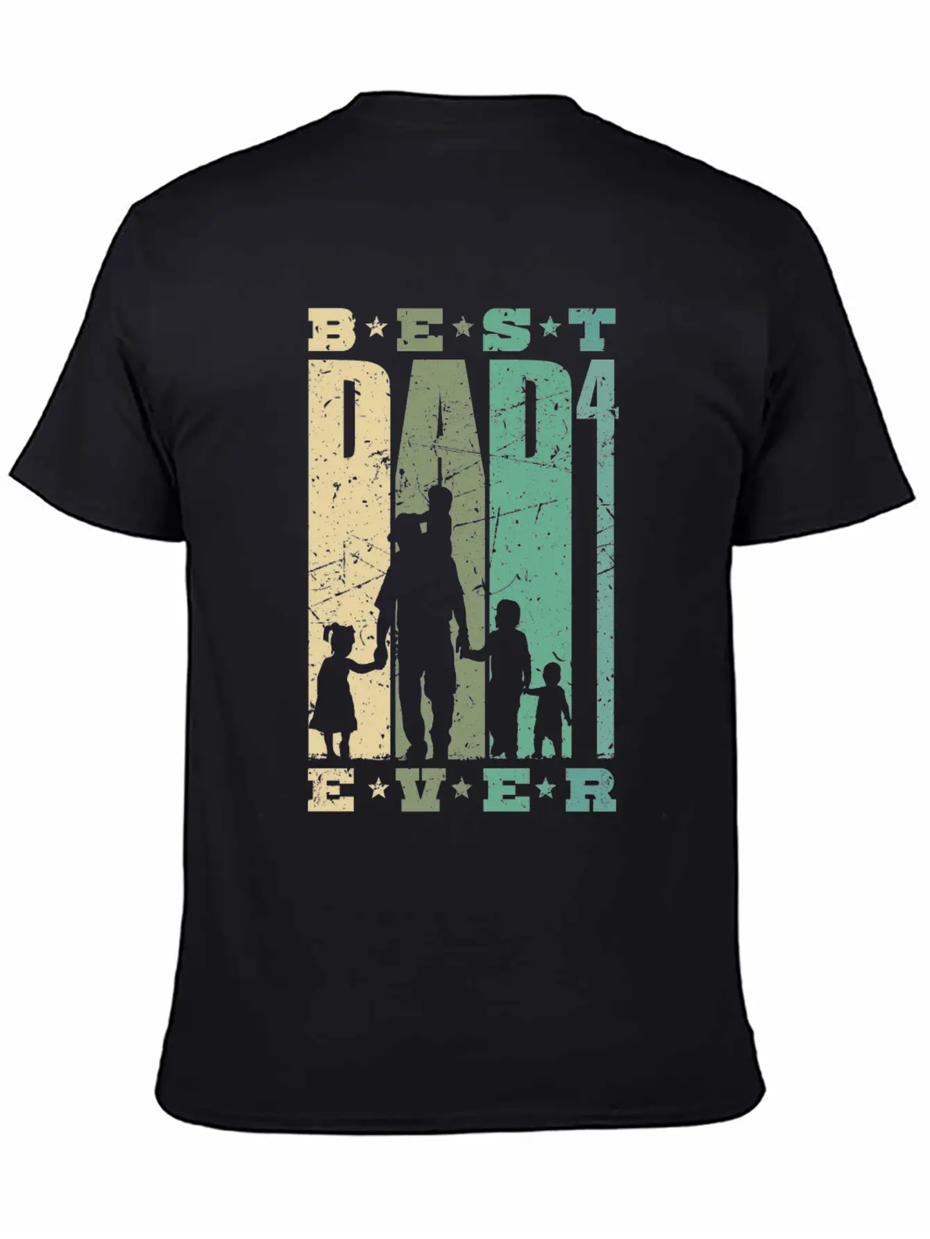 Dad High 4 Father 4 Children Quadruple Dad Gift Unisex Short Sleeve Soft Cotton T-Shirt – Casual Everyday Wear