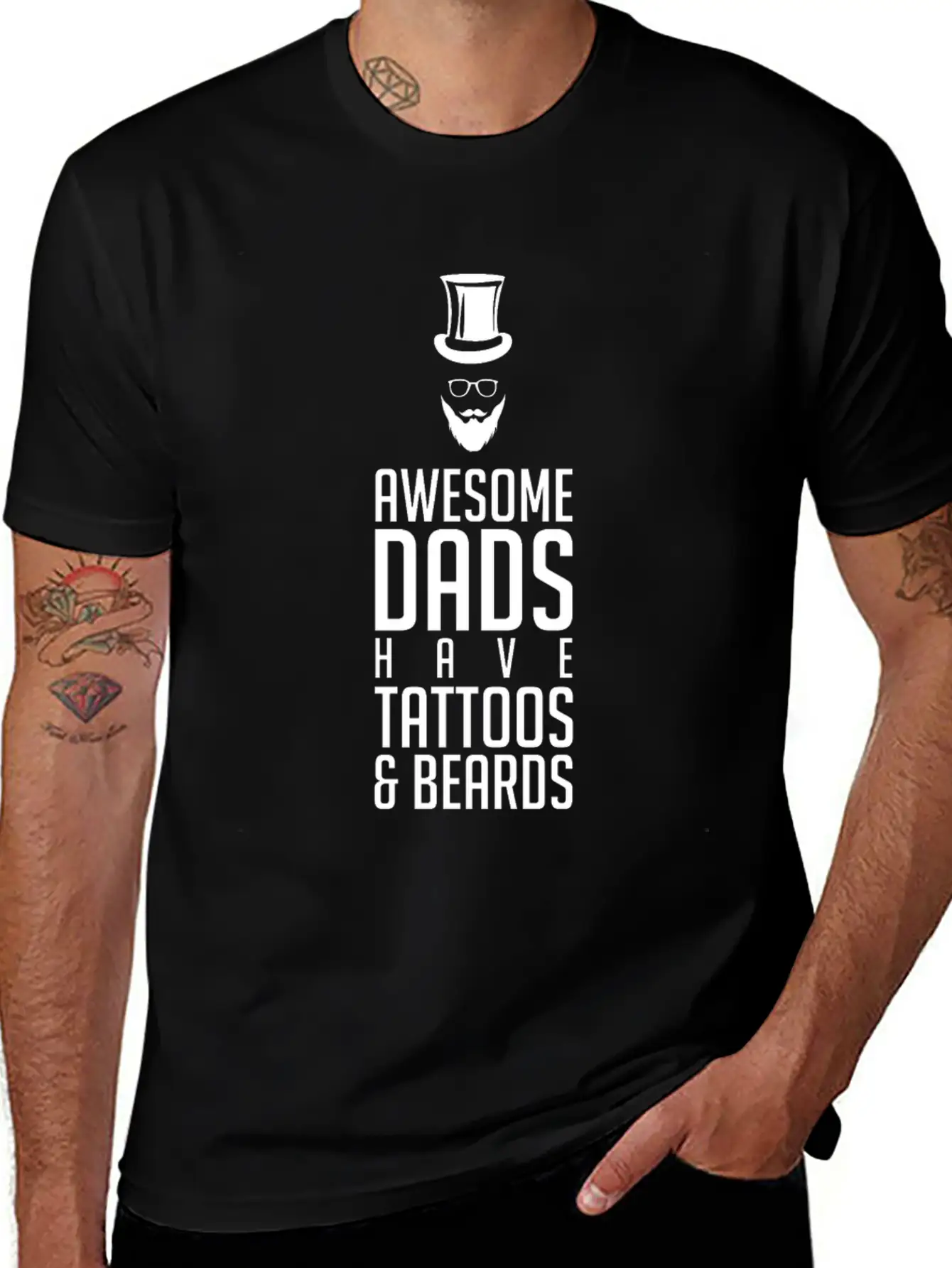 Dad Tattoo Unisex Short Sleeve Soft Cotton T-Shirt – Casual Everyday Wear