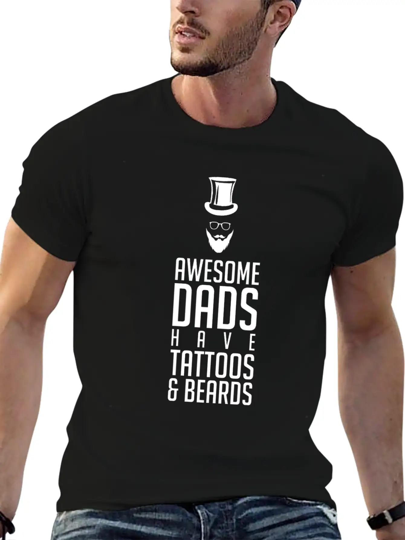 Dad Tattoo Unisex Short Sleeve Soft Cotton T-Shirt – Casual Everyday Wear