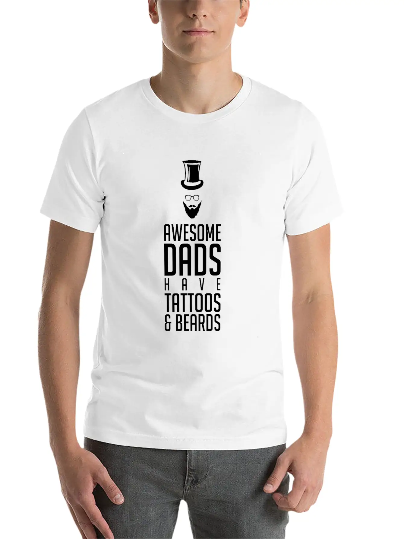 Dad Tattoo Unisex Short Sleeve Soft Cotton T-Shirt – Casual Everyday Wear