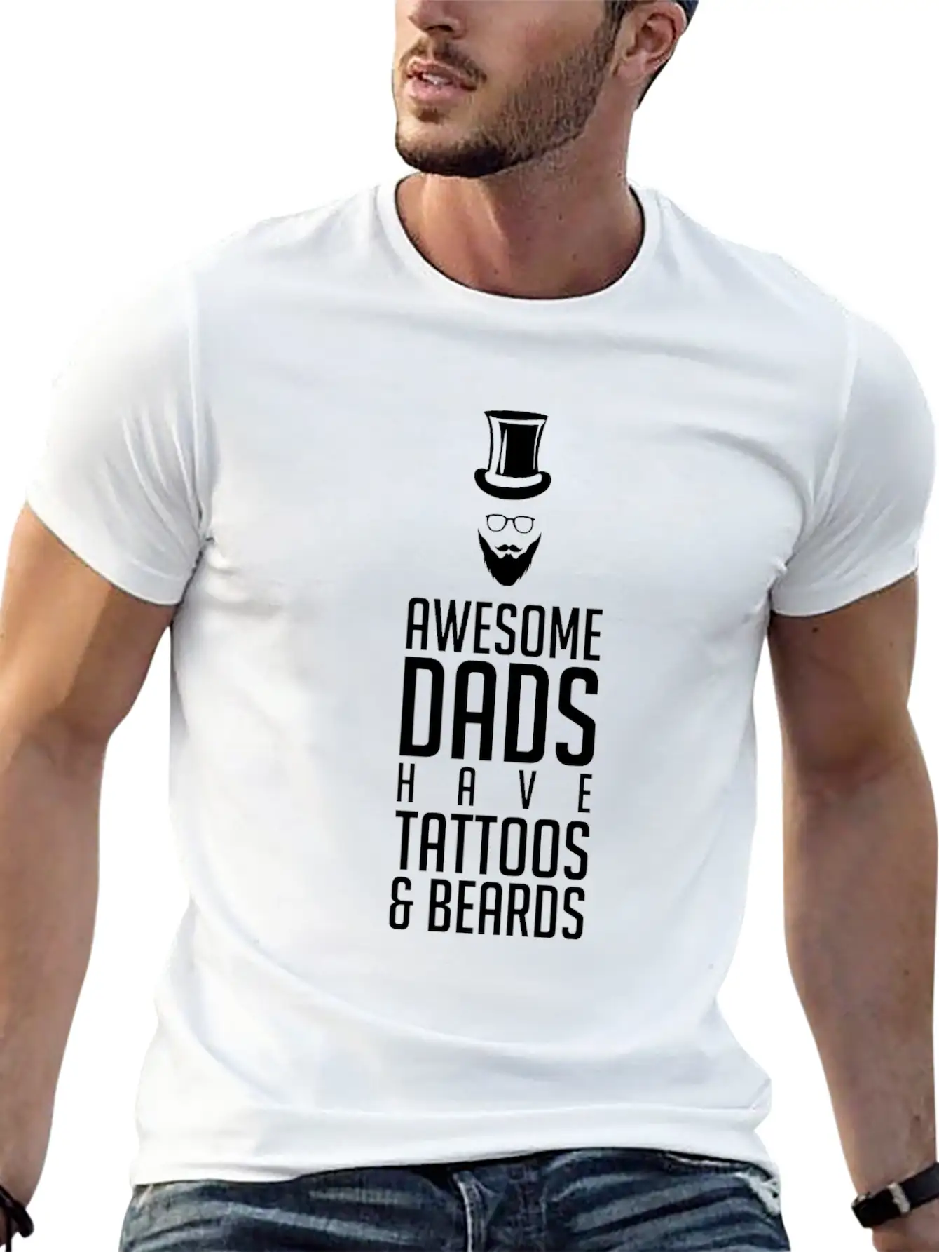 Dad Tattoo Unisex Short Sleeve Soft Cotton T-Shirt – Casual Everyday Wear