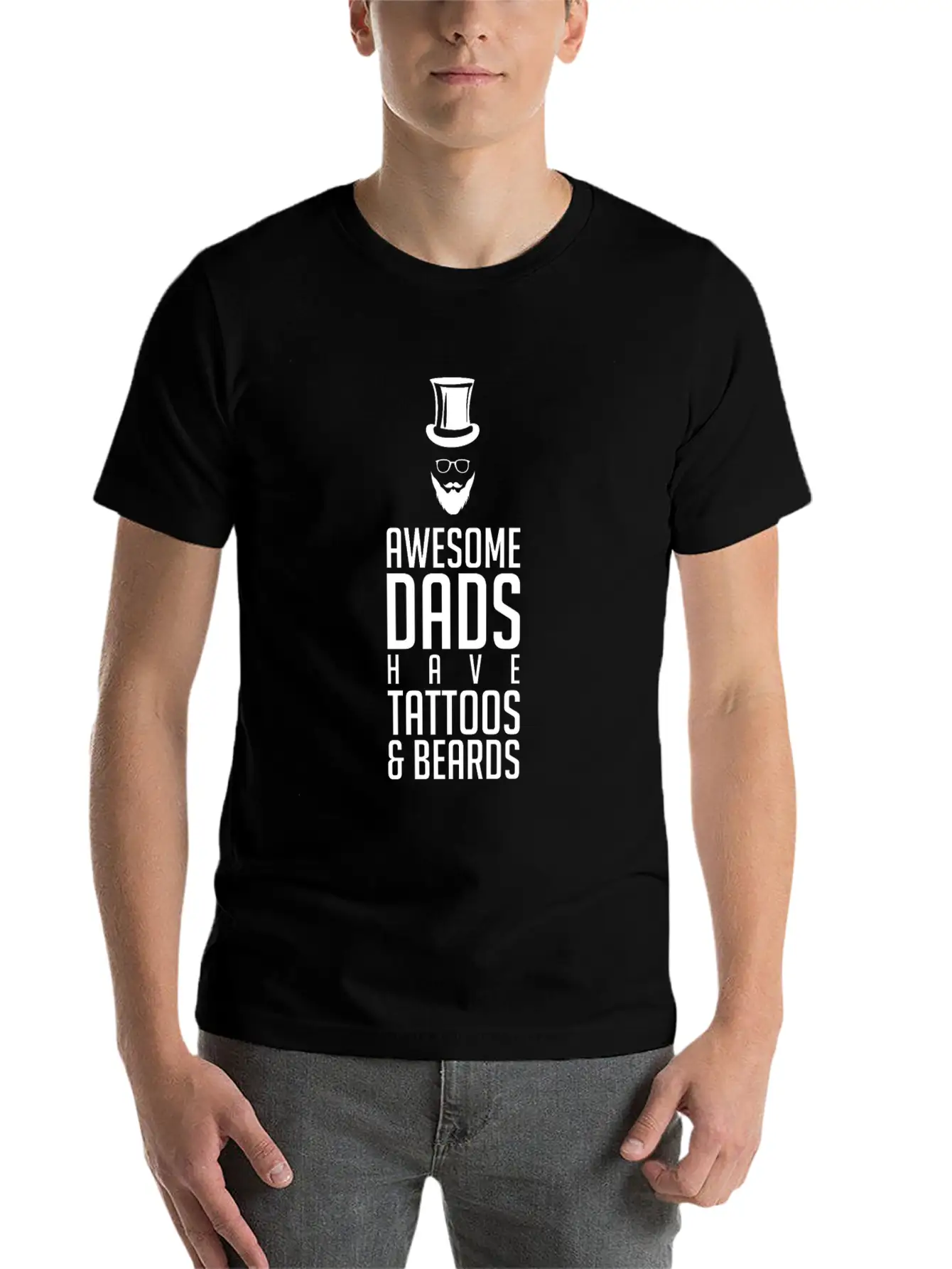 Dad Tattoo Unisex Short Sleeve Soft Cotton T-Shirt – Casual Everyday Wear