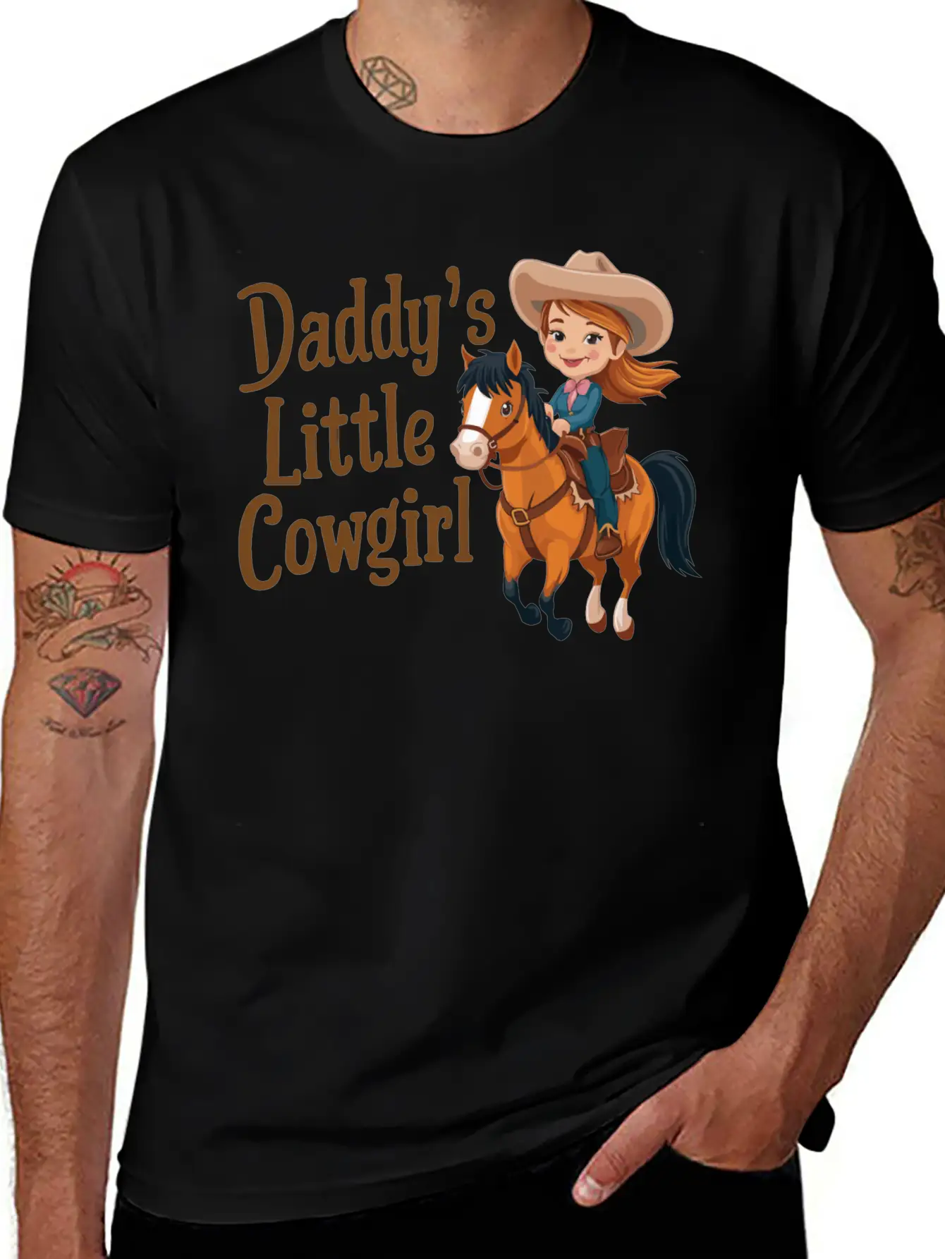 Daddy's Little Cowgirl Stylish Everyday T-Shirt – Unisex Basic Cotton Tee
