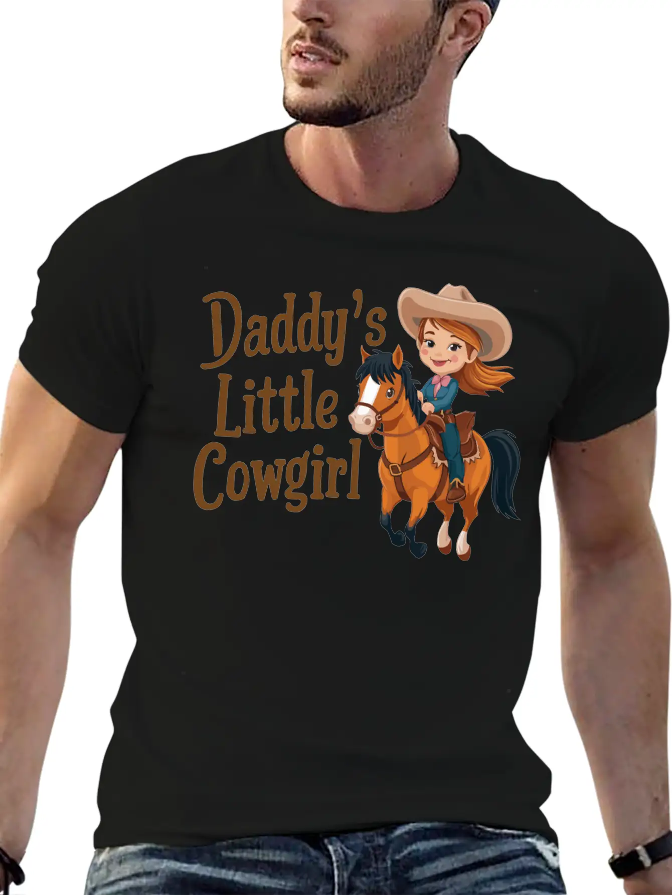 Daddy's Little Cowgirl Stylish Everyday T-Shirt – Unisex Basic Cotton Tee