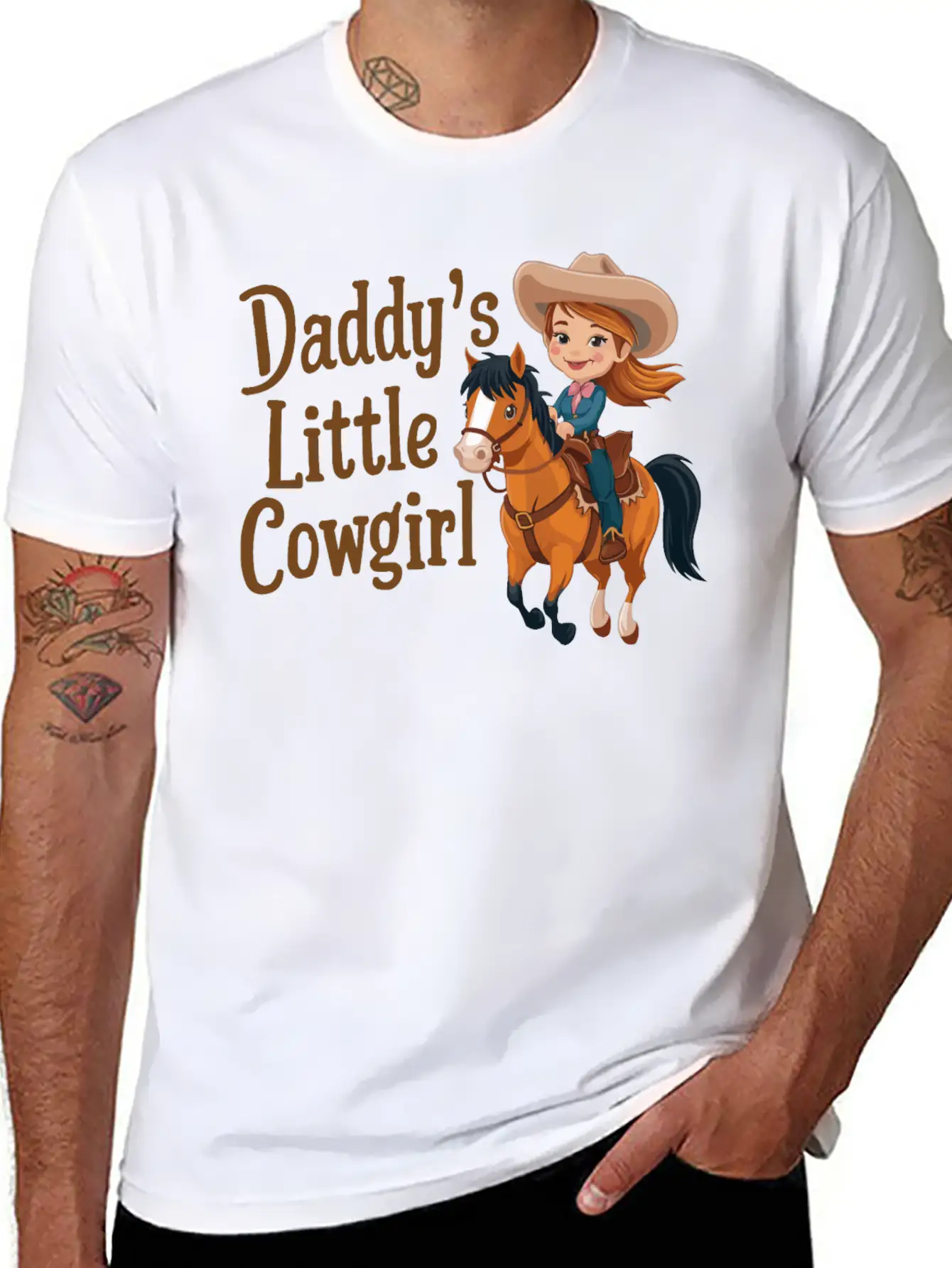 Daddy's Little Cowgirl Stylish Everyday T-Shirt – Unisex Basic Cotton Tee