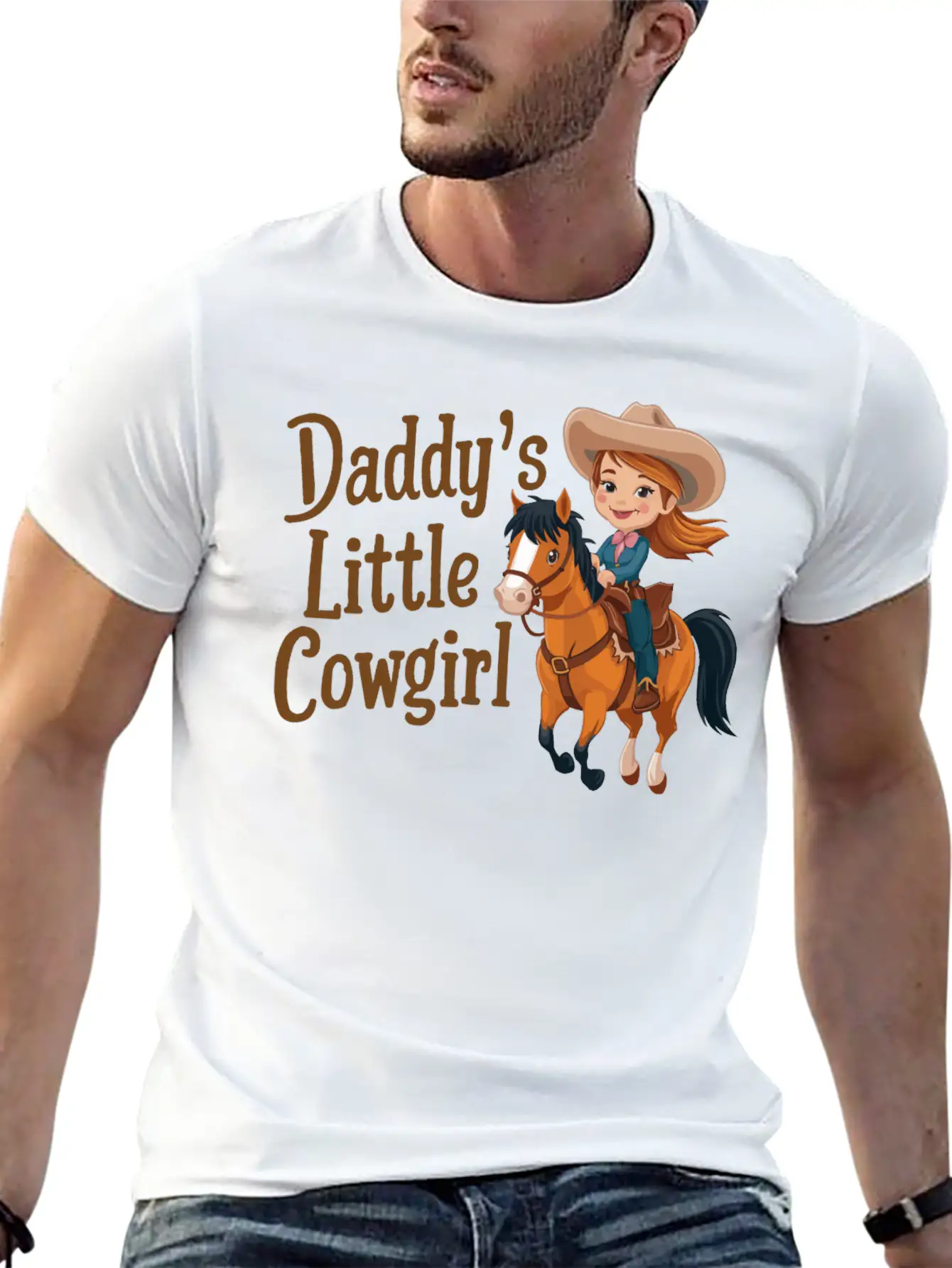 Daddy's Little Cowgirl Stylish Everyday T-Shirt – Unisex Basic Cotton Tee