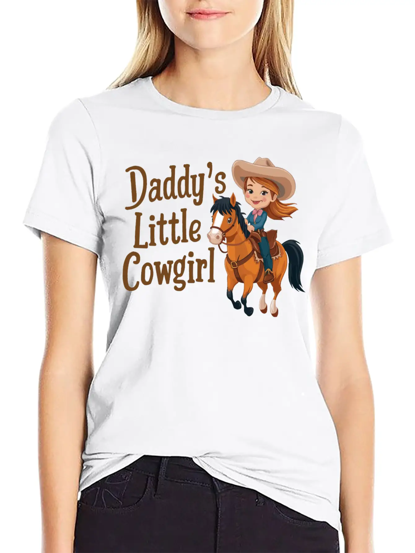 Daddy's Little Cowgirl Stylish Everyday T-Shirt – Unisex Basic Cotton Tee