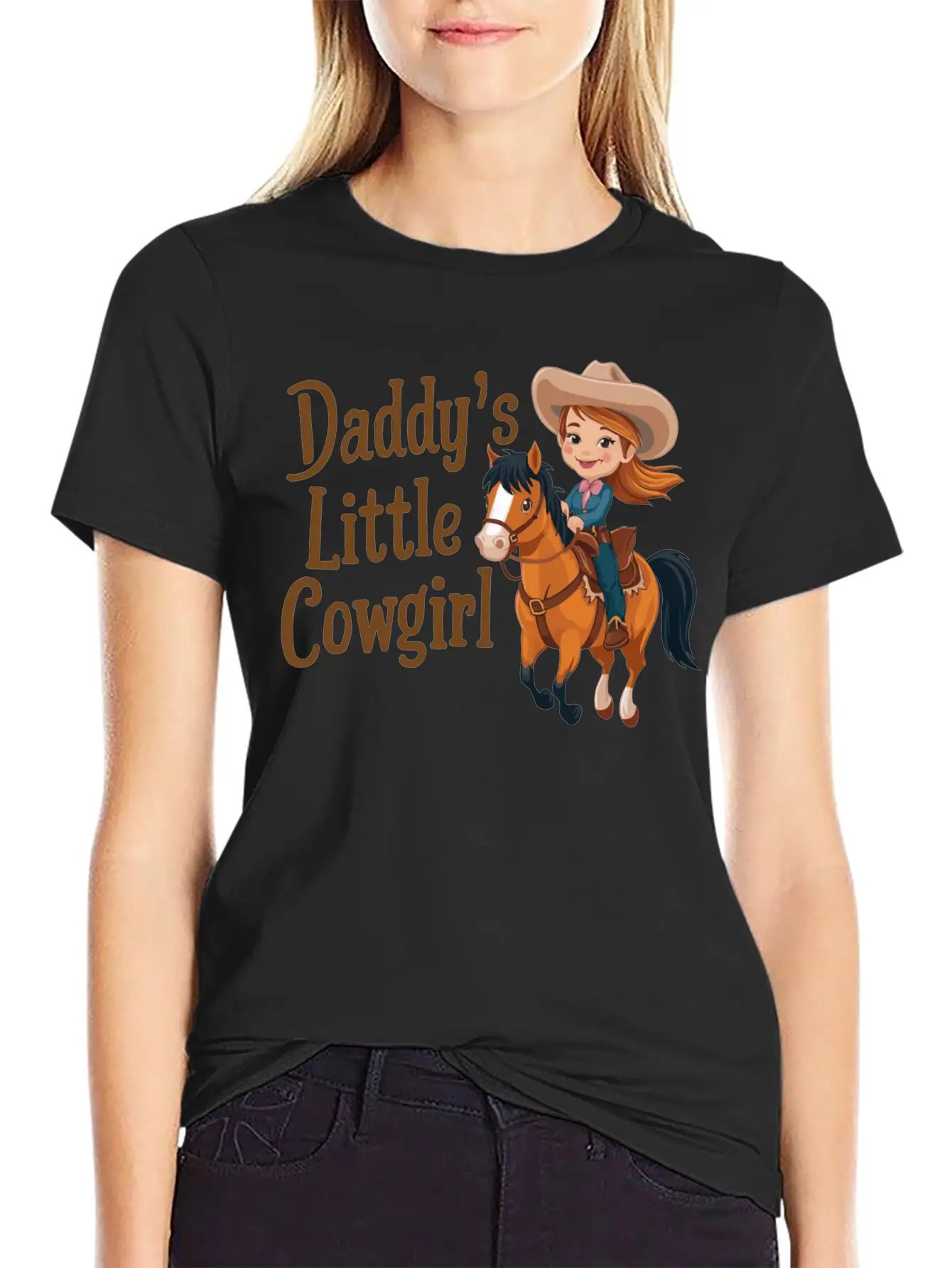 Daddy's Little Cowgirl Stylish Everyday T-Shirt – Unisex Basic Cotton Tee