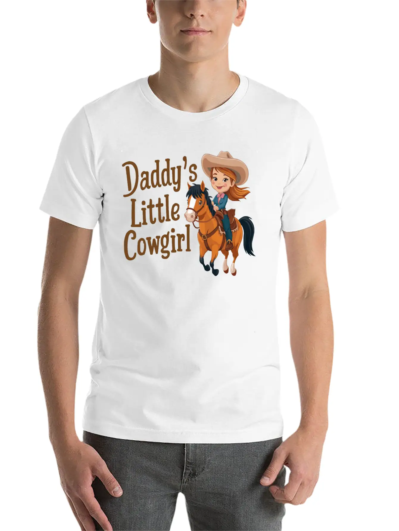 Daddy's Little Cowgirl Stylish Everyday T-Shirt – Unisex Basic Cotton Tee