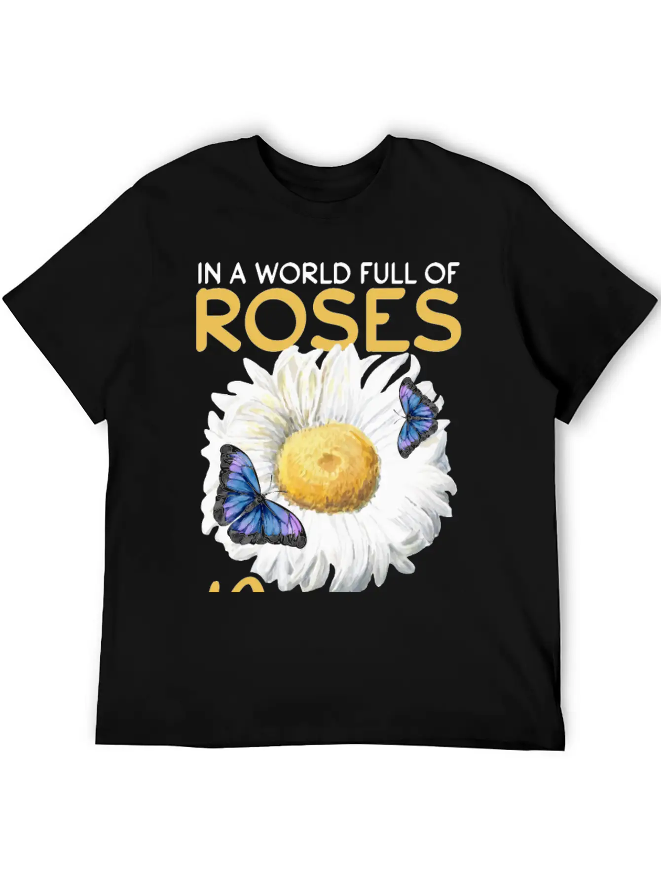 Daisy Butterfly Flower Women Gardening Basic Graphic T-Shirt – Daily Comfort In Soft Cotton