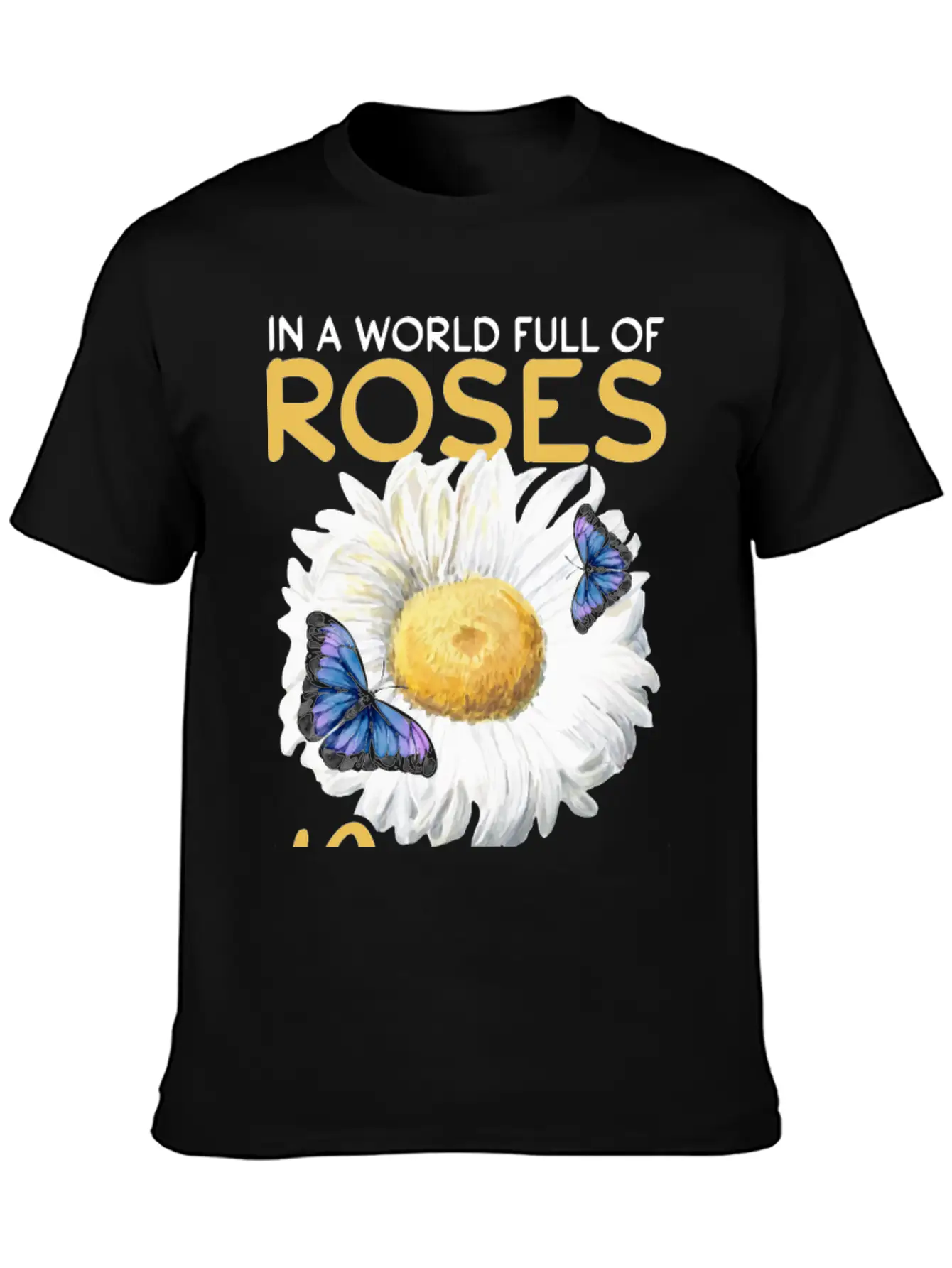 Daisy Butterfly Flower Women Gardening Basic Graphic T-Shirt – Daily Comfort In Soft Cotton