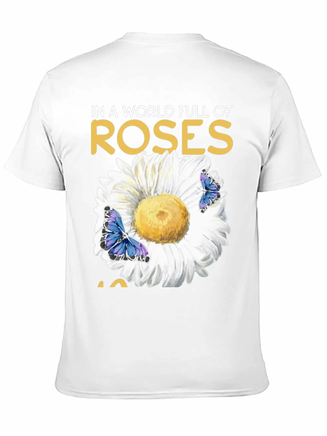 Daisy Butterfly Flower Women Gardening Basic Graphic T-Shirt – Daily Comfort In Soft Cotton