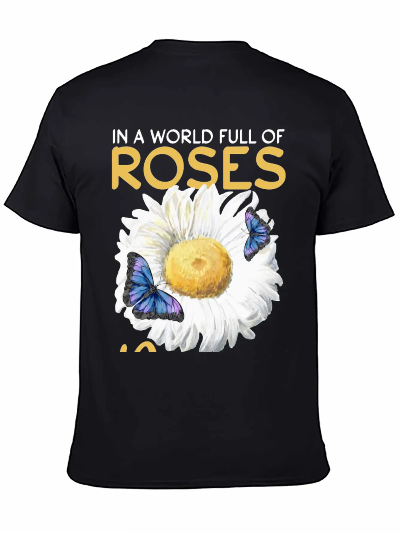 Daisy Butterfly Flower Women Gardening Basic Graphic T-Shirt – Daily Comfort In Soft Cotton