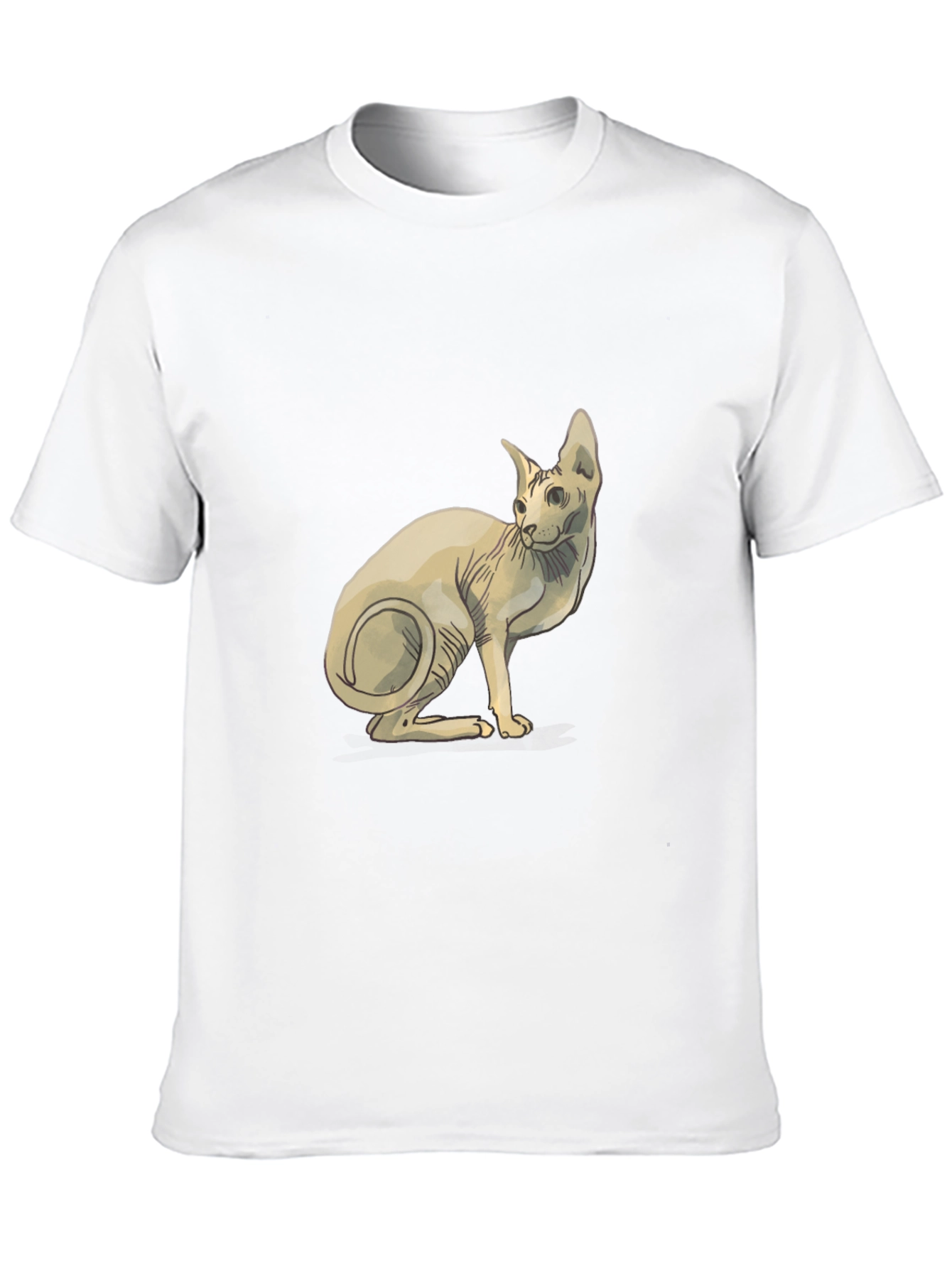 Sphynx Cat Graphic T-Shirt - Stylish Black Tee