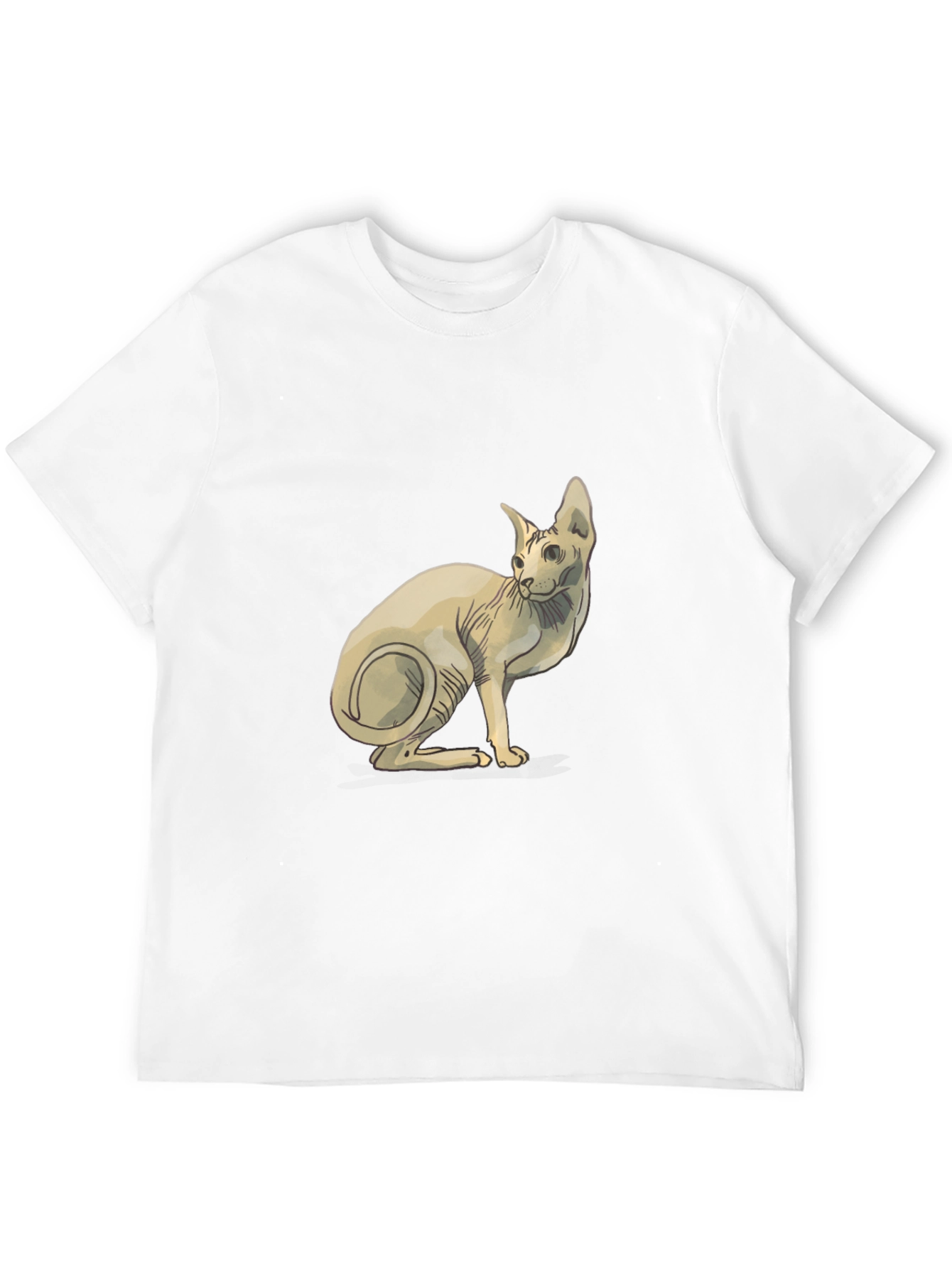 Sphynx Cat Graphic T-Shirt - Stylish Black Tee